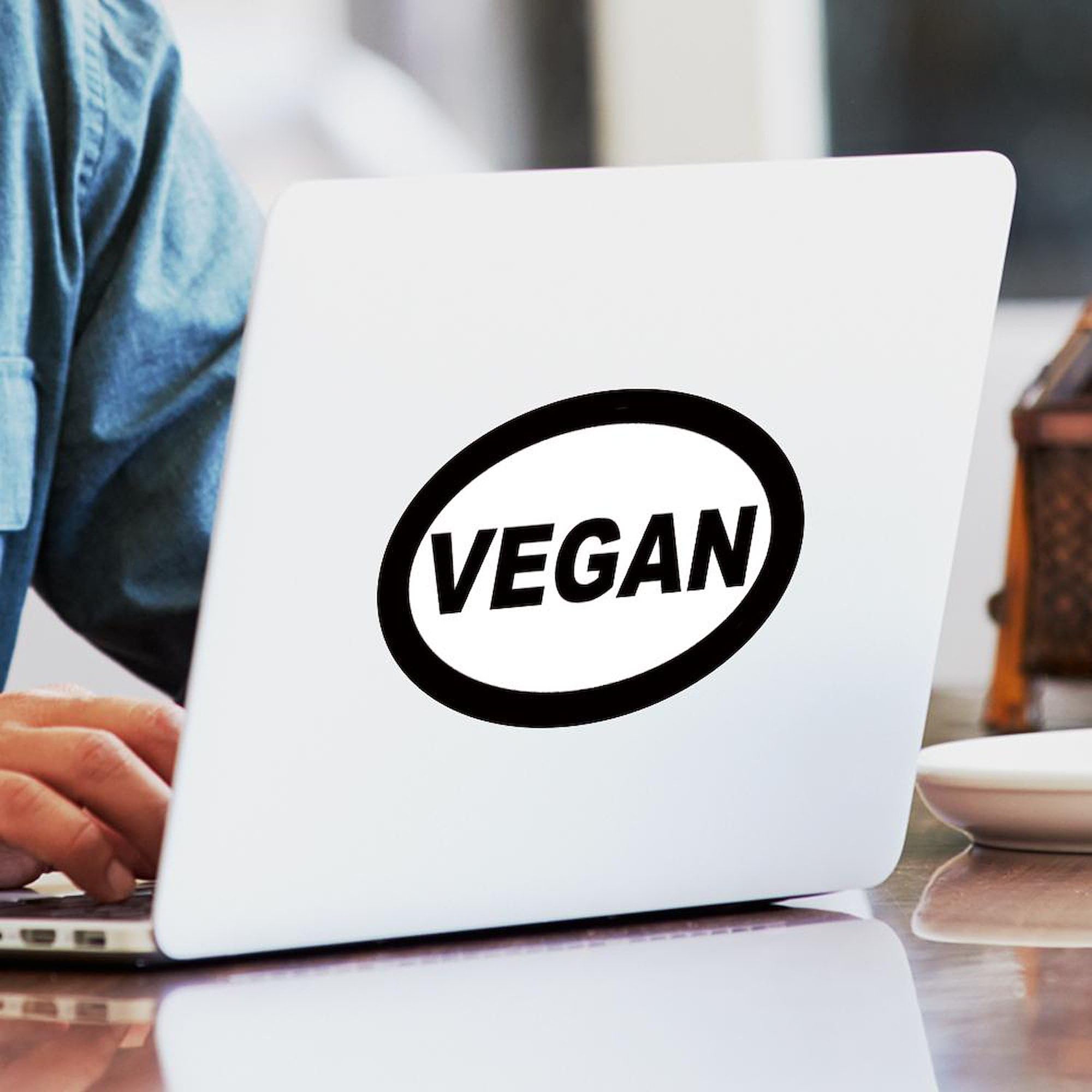 Vegan Car Oval Sticker - Eco-Friendly Bumper Decal for Cars, Trucks & Laptops - Show Your Plant-Based Lifestyle | Perfect for Vegan Activists, Animal Lovers & Environmentalists