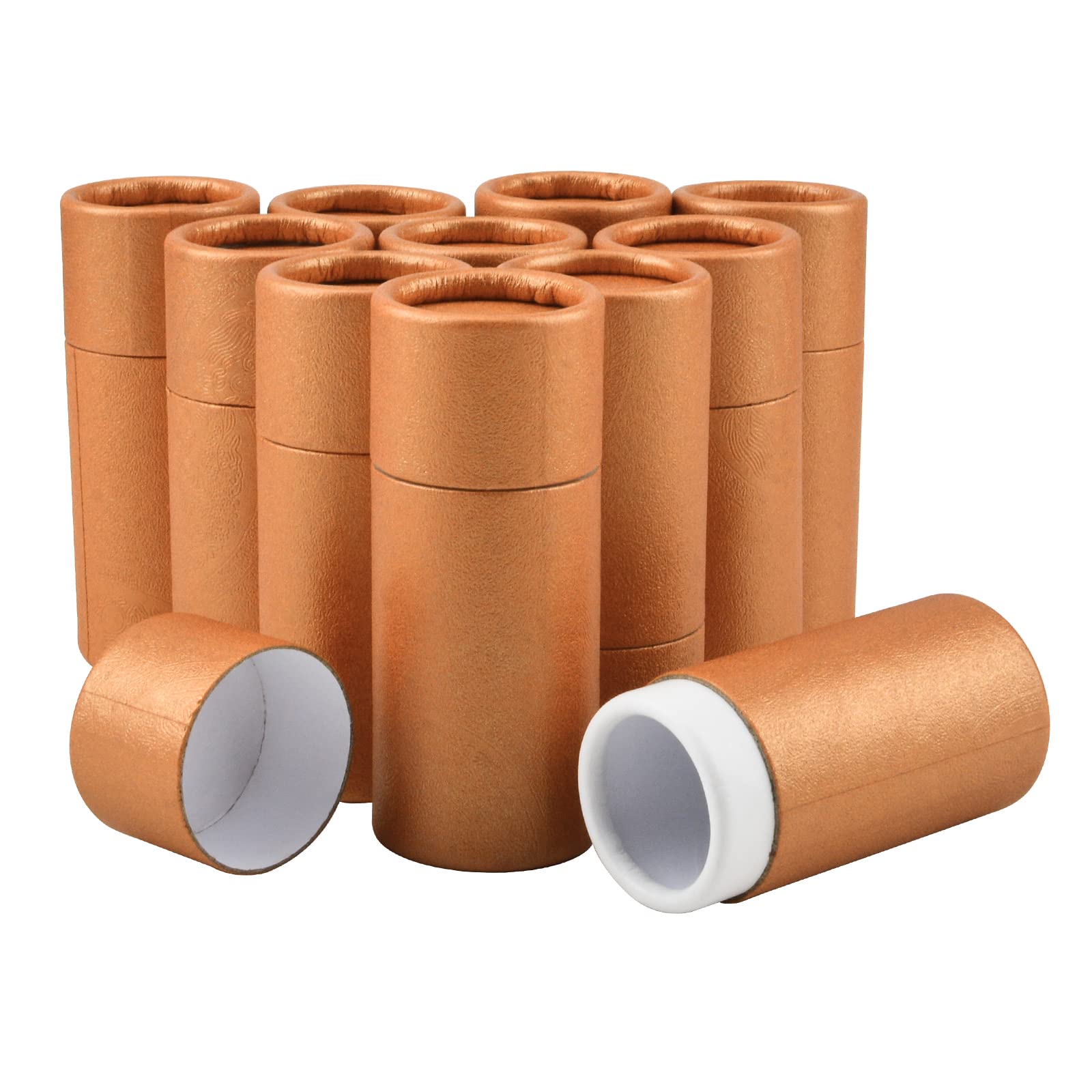 12-Pack Gold Kraft Paperboard Tubes with Lids - 10ml Small Round Containers for Tea, Ornaments & Gift Packaging | DIY Crafts, Party Favors, Wedding Decorations