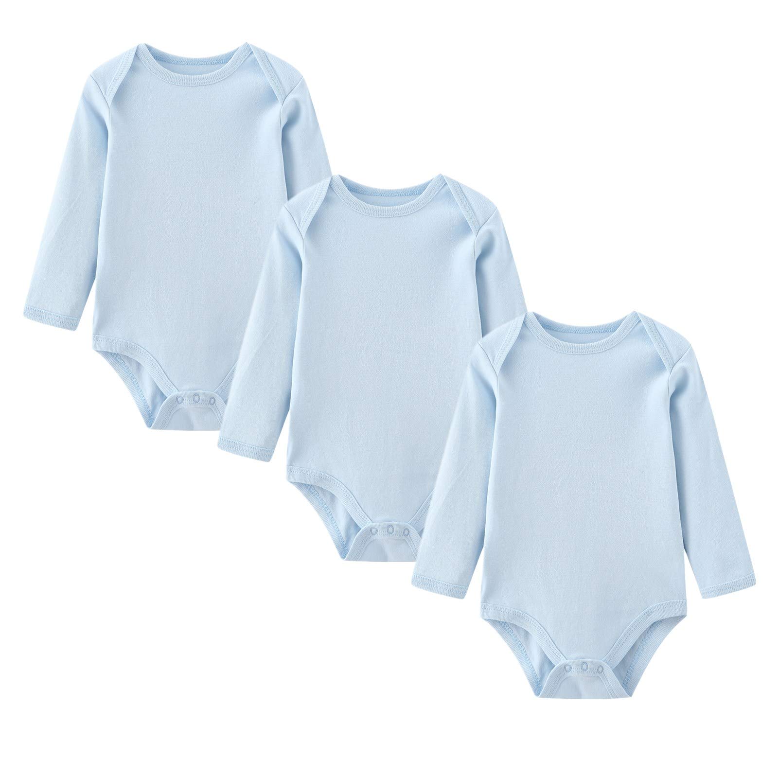 Premium Organic Cotton Unisex Baby Long-Sleeve Bodysuits - Soft Infant Onesies for Boys & Girls 0-24 Months - Perfect for Everyday Wear, Playtime & Photo Shoots