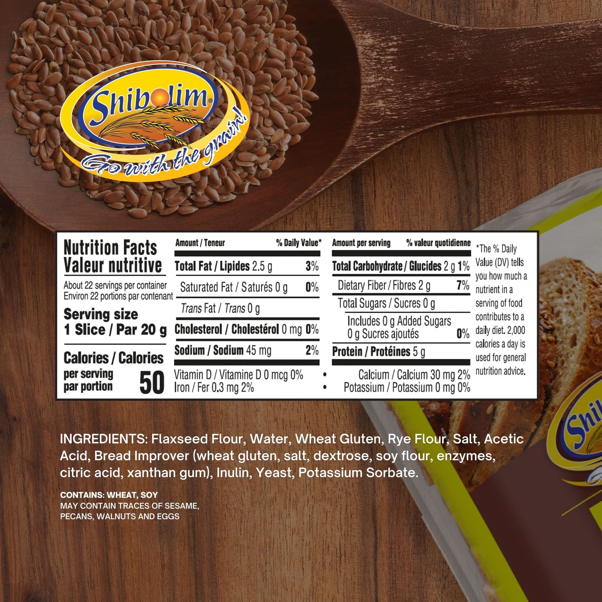 Shibolim FlaxSeed Bread (1 Pound) - Low Carb, Zero Net Carbs, Keto Friendly, High Fiber & Protein, Vegan - Perfect for Keto Diet, Weight Loss & Healthy Breakfast