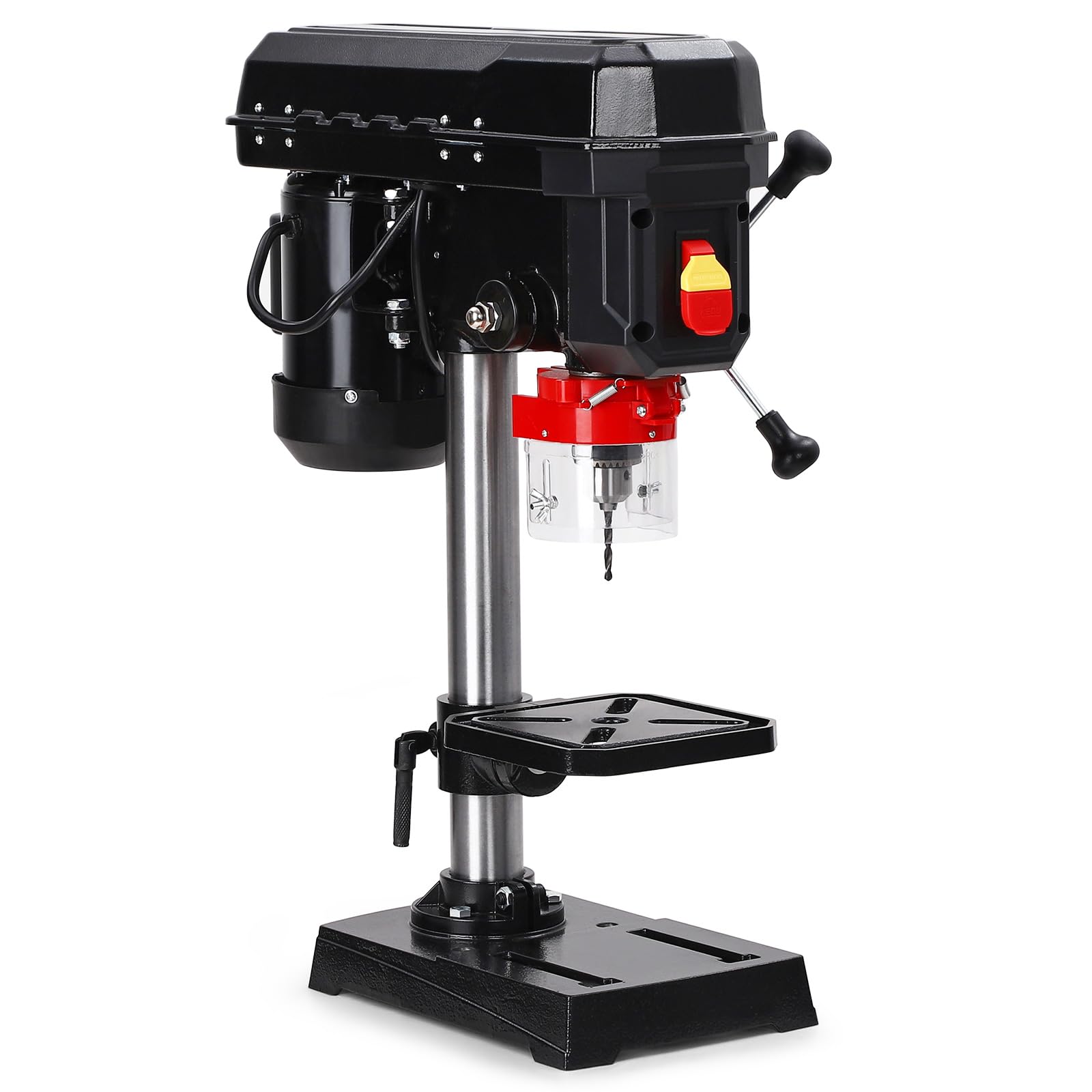 8 Inch Benchtop Drill Press - 2.5Amp 5-Speed Adjustable Drill Machine with 0-45° Tilting Table | Perfect for Woodworking, Metal Drilling & DIY Projects