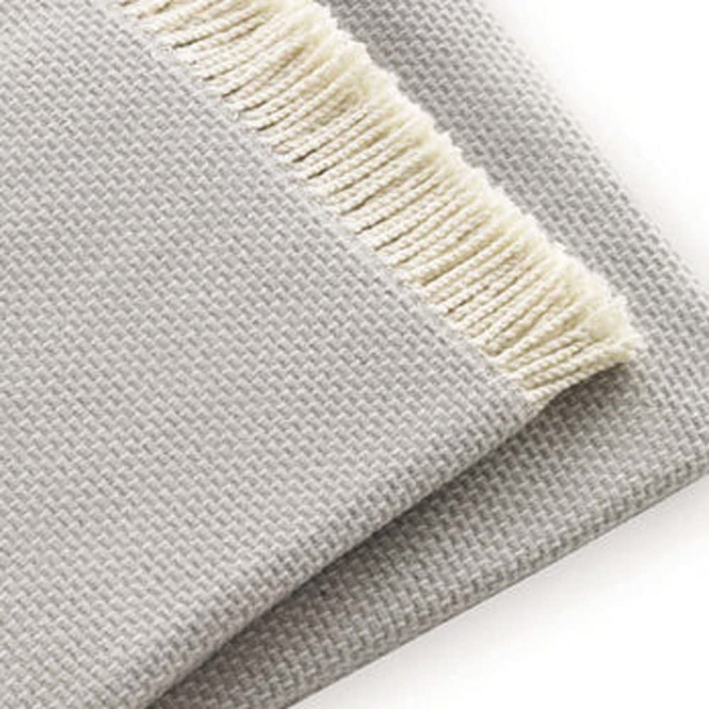 Soft Light Gray Links Pattern Throw Blanket - Cozy Knit Blanket for Sofa, Bed & Couch - Perfect for Winter Nights, Movie Time & Home Decor