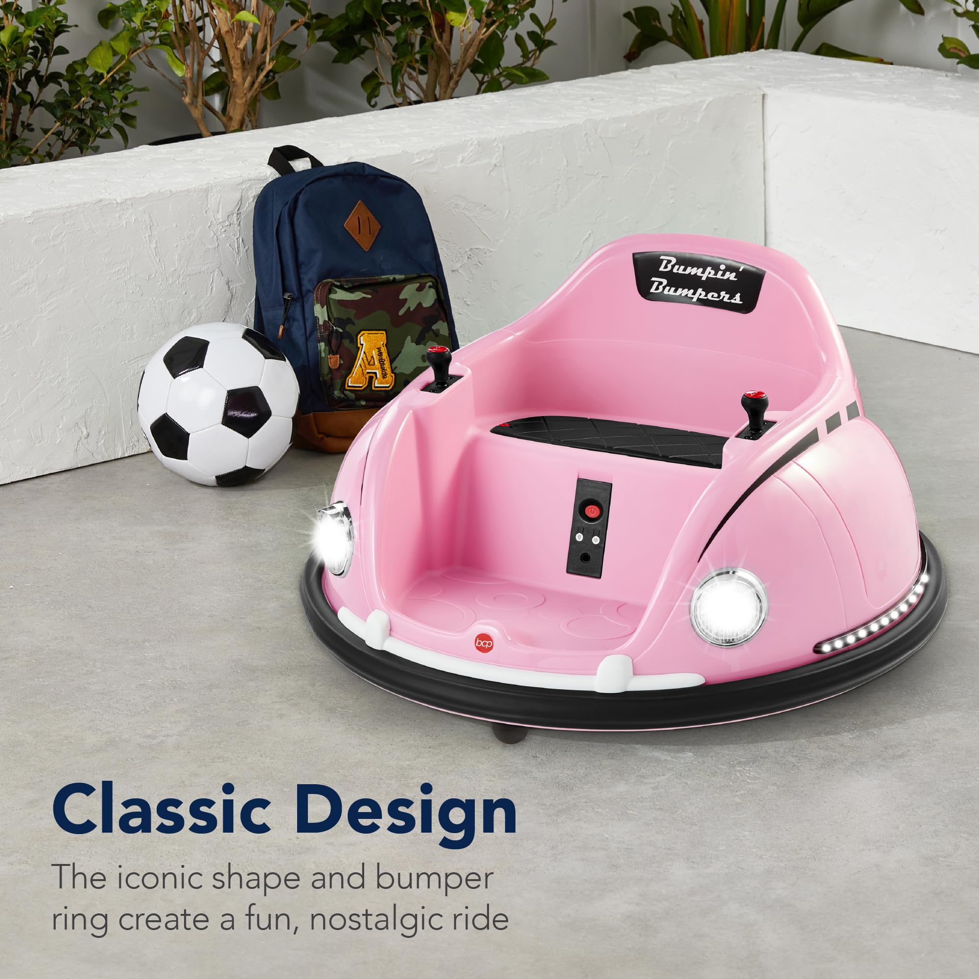 Best Choice Products 6V Electric Kids Ride On Bumpin Bumper Car with Parent Remote Control - 360 Degree Spinning, LED Lights & Fun Sounds for Ages 1.5-6 Years (Pink) | Perfect for Indoor Playrooms, Birthday Parties & Backyard Fun