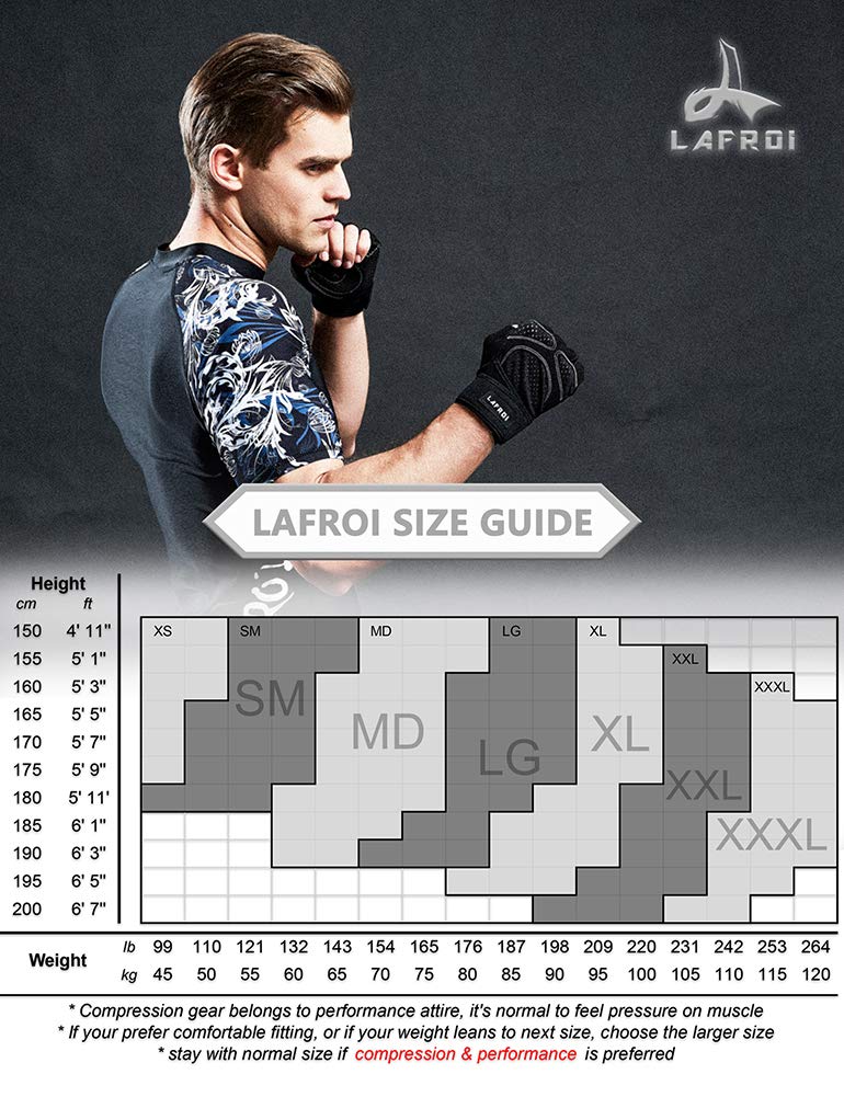 LAFROI Men's Short Sleeve UPF 50+ Compression Baselayer Shirt - Moisture Wicking Athletic Top for Running, Cycling & Outdoor Sports
