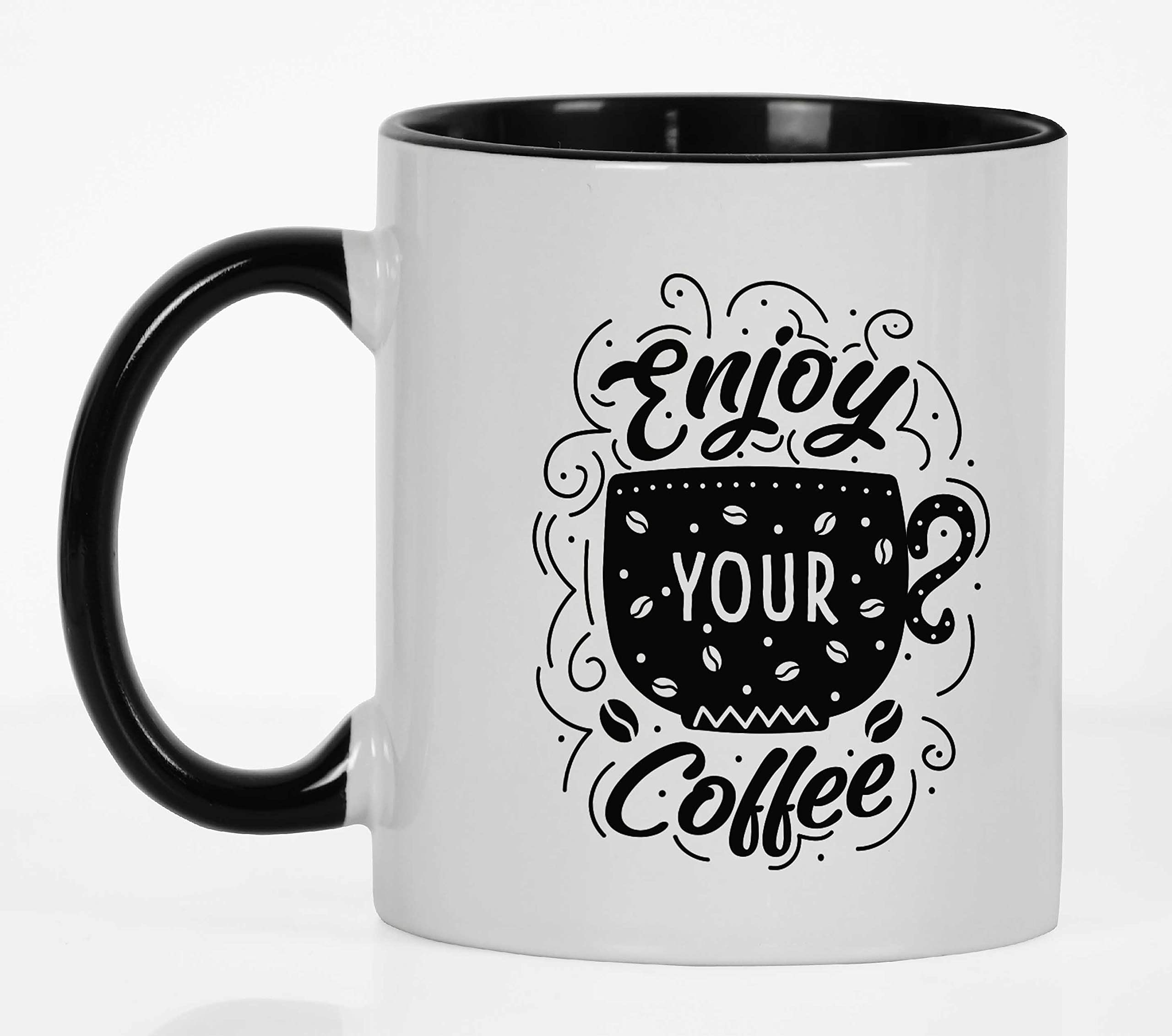 11 Oz Ceramic Coffee Mug - Funny Novelty Gift for Coffee Lovers, Perfect for Brides - Black (AJ) - Ideal for Home, Office & Gifts