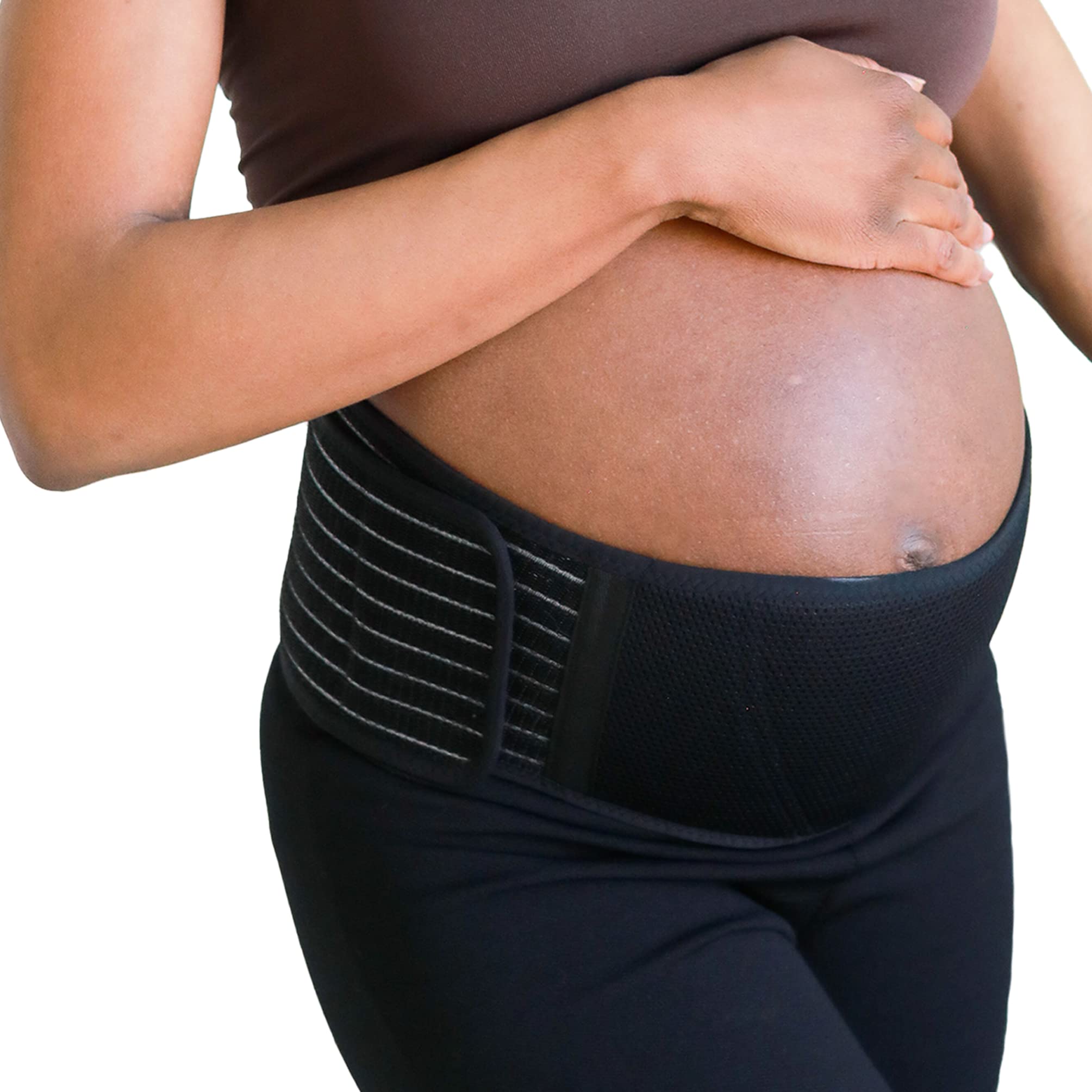 Maternity Belly Band for Pregnant Women - Adjustable Pregnancy Support Belt for Hip, Back & Pelvic Pain Relief | One Size Fits XS-XXL | Breathable & Machine Washable | Perfect for Workouts, Walking & Daily Comfort (Black)