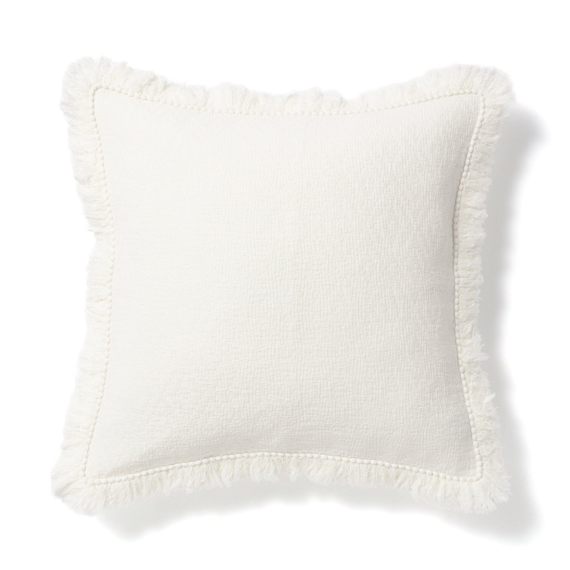 Luxury Diamond Fringe Cushion Cover 18x18 Inches White - Elegant Sofa & Bed Decor for Living Room, Bedroom, Wedding