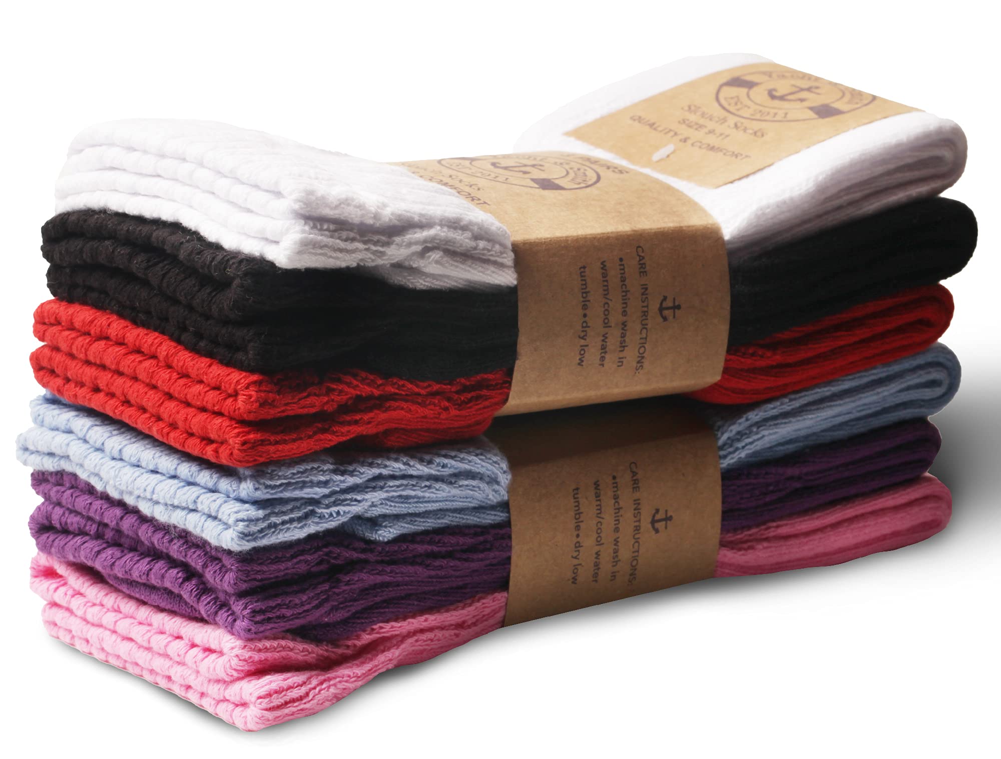 Yacht & Smith 120 Pack Women's Cotton Slouch Socks - Knee High Boot Socks for Women | Soft & Comfortable Crew Socks for Winter, Fall, and Casual Wear