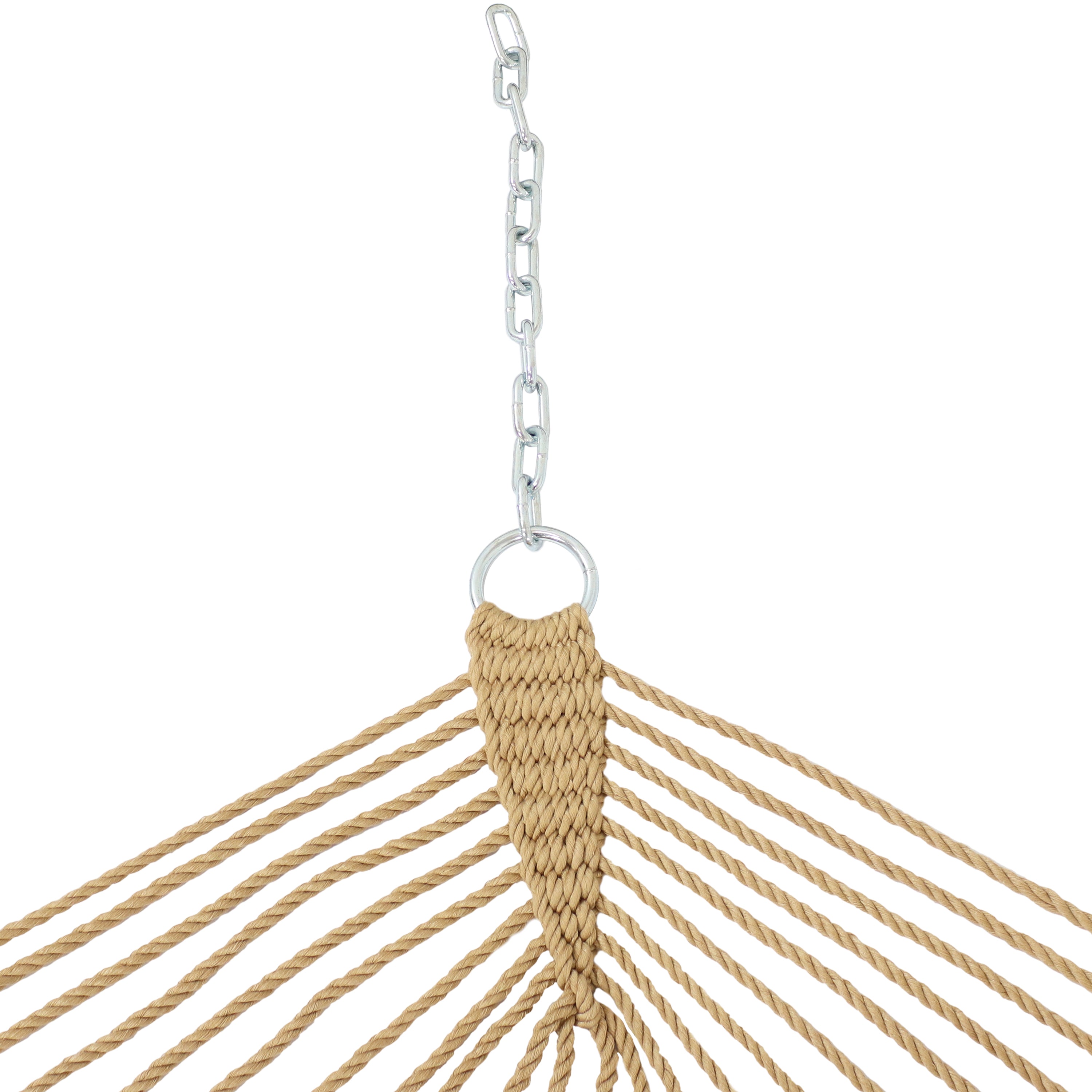 Sunnydaze 2-Person Soft Spun Polyester Rope Hammock with Stand - Portable Outdoor Hanging Bed for Backyard, Patio, Beach & Camping Relaxation