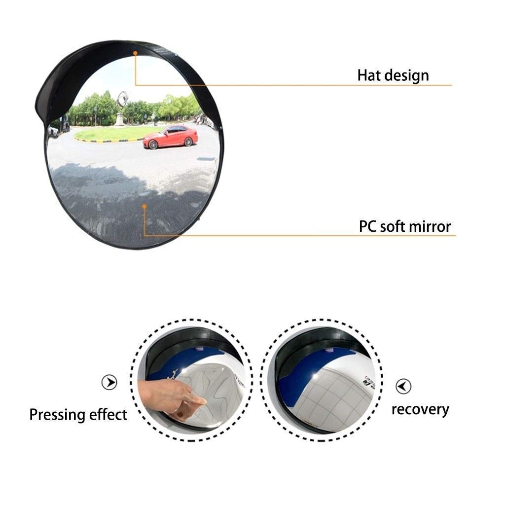 Crossroads Traffic Mirror - Shatter-Proof Wide-Angle Convex Mirror for Outdoor Safety (80CM Diameter) - Ideal for Driveways, Parking Lots & Blind Spot Visibility