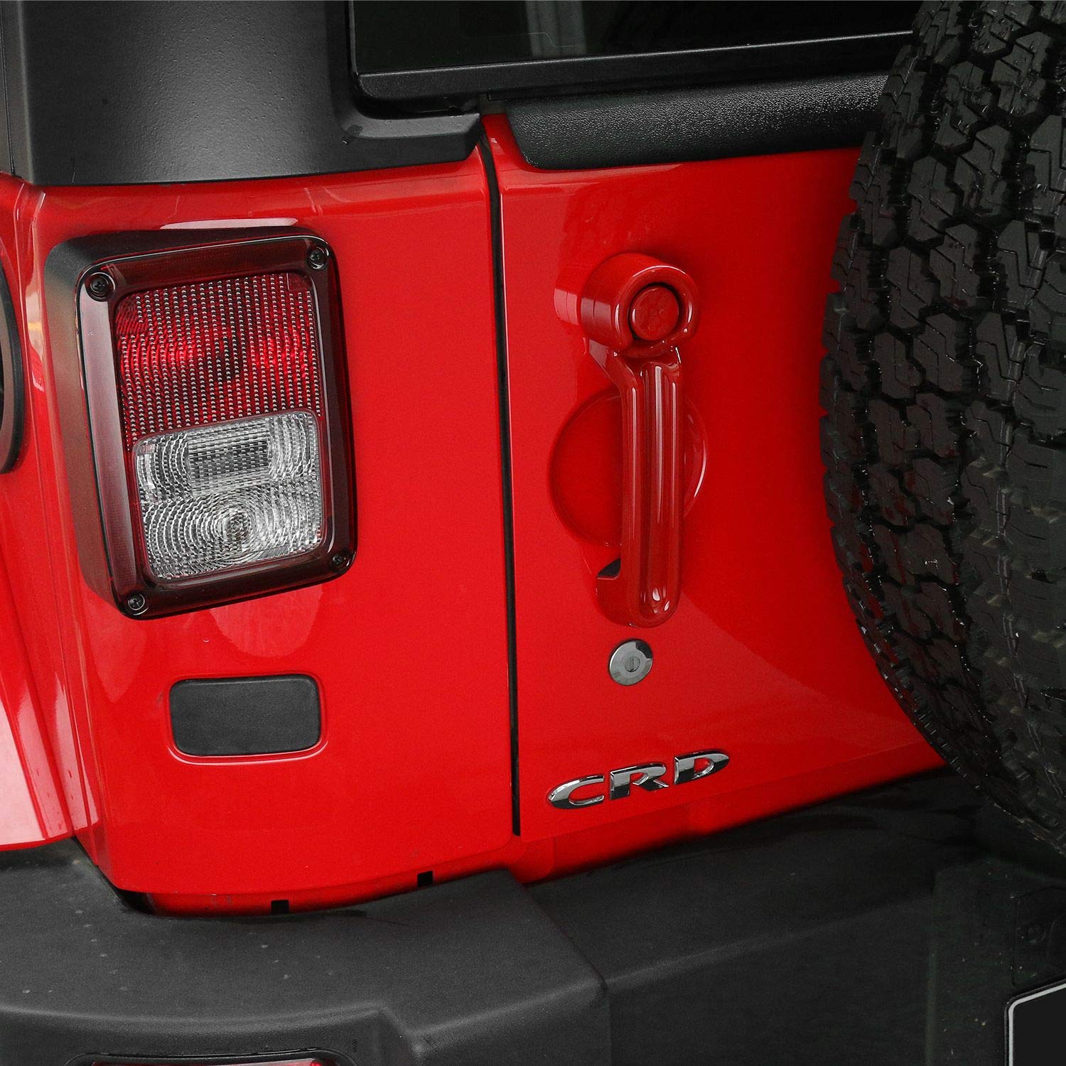JeCar Car Door Handle Covers & Tailgate Handle Protectors - Exterior Accessories for 2007-2018 Jeep Wrangler JK/JKU, 2008-2012 Jeep Liberty, 2007-2011 Dodge Nitro (Red) - Durable Protection & Style Upgrade for Off-Road Adventures & Daily Driving