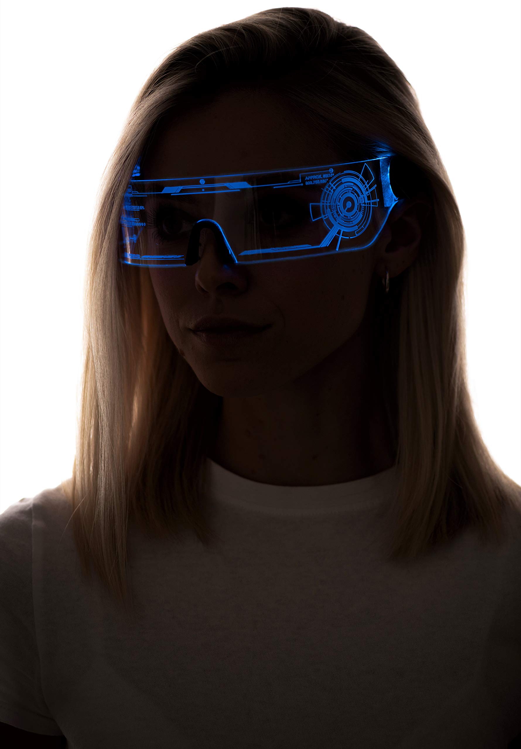 ASVP Shop Cyberpunk LED Visor Glasses - Futuristic Light-Up Goggles for Cosplay, Raves & Festivals - Cybergoth Accessories - Perfect for Cyberpunk 2077 Costumes, EDM Events & Neon Nightlife