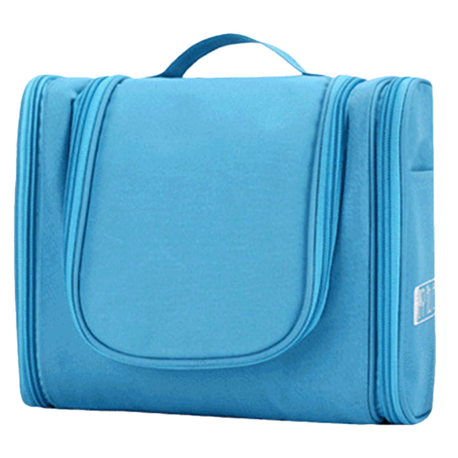 Waterproof Hanging Toiletry Travel Bag for Women - Portable Makeup & Cosmetics Organizer with Multiple Pockets (Baby Blue) - Perfect for Bathroom, Gym, Camping & Air Travel