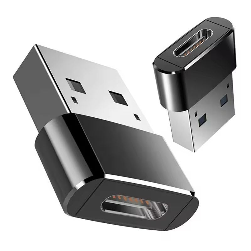 USB Type-C 3.1 to USB-A Adapter Cable 3-Pack Black for Apple Watch, MacBook, iPhone, iPad, AirPods, Samsung Galaxy, CarPlay - Home, Office, Travel Charging Solution
