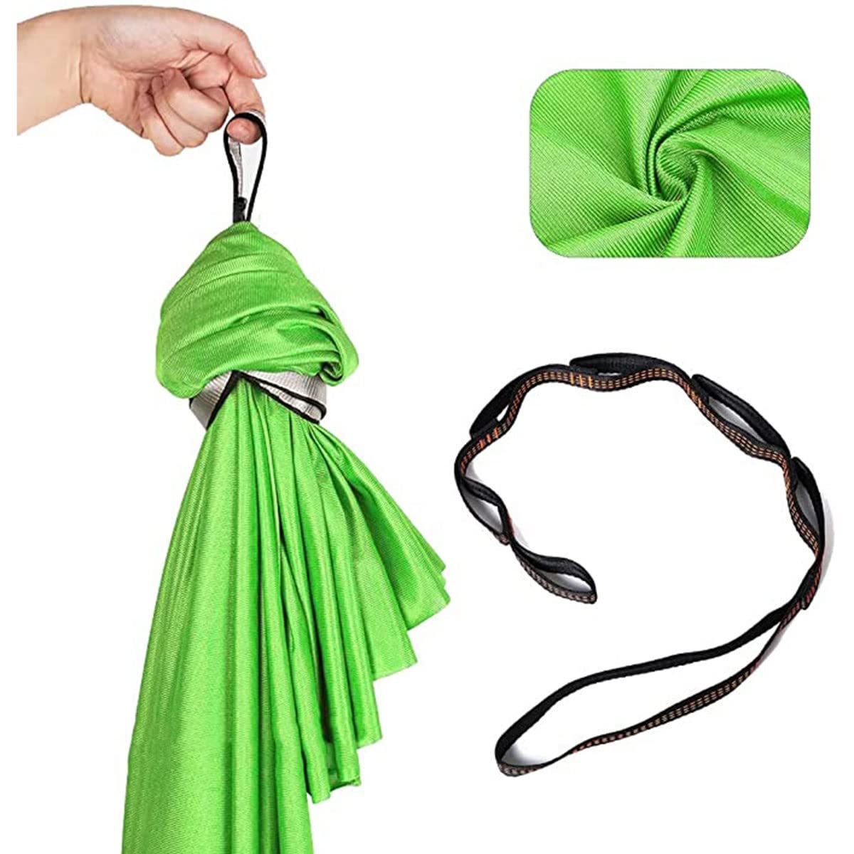 Green 100x280cm Indoor Outdoor Swing Hammock for Kids & Adults - Sensory Therapy, Relaxation & Cuddle Time - Perfect for Playrooms, Backyards & Therapy Sessions