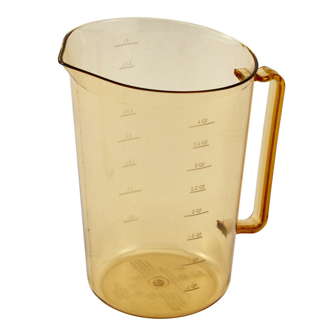 Cambro 400MCH150 4-Quart Amber High Heat Resistant Measuring Cup for Baking, Cooking & Food Prep - Commercial & Home Kitchen Use