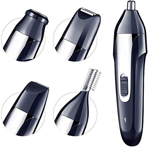 KouRy 5-in-1 USB Rechargeable Waterproof Ear & Nose Hair Trimmer - Painless Dual Edge Blades for Facial Hair, Eyebrows & Body Grooming - Perfect for Men & Women Travel & Home Use
