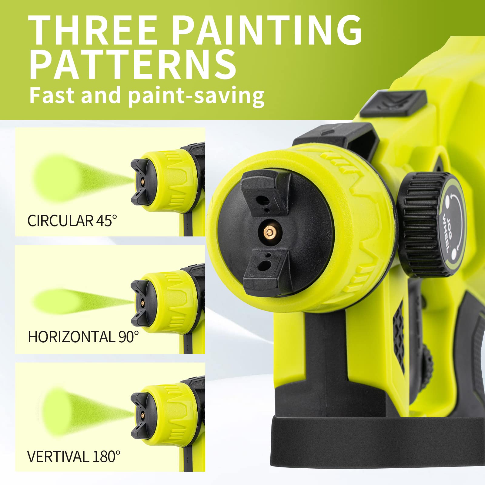 BHTOP 20V Cordless HVLP Paint Sprayer Gun with 3 Spray Patterns & Nozzles, 2000mAh Battery & Fast Charger - Perfect for Cars, Decks, Fences, Furniture Painting - Indoor & Outdoor DIY Projects & Professional Use