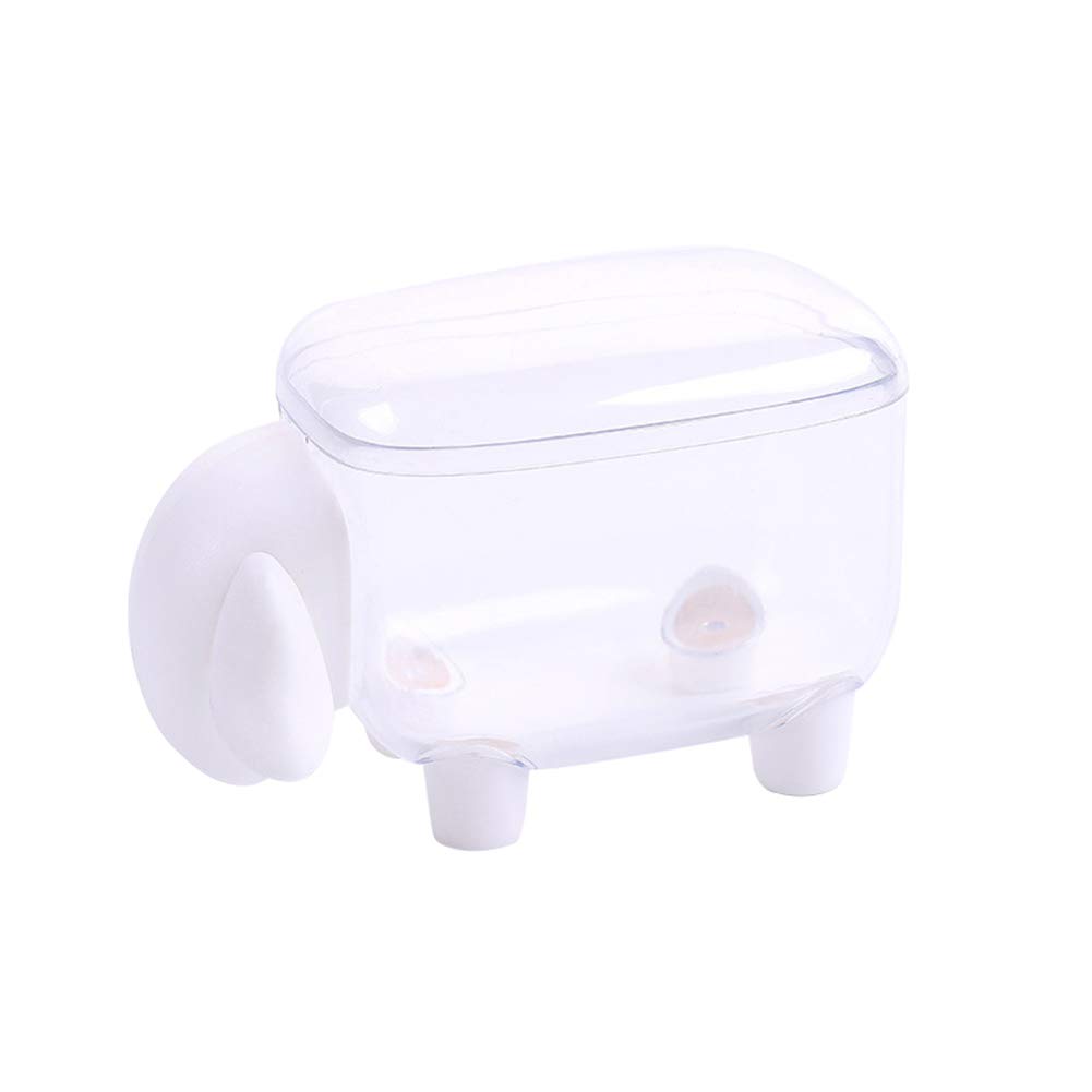 Premium Cotton Swab Holder Dispenser - White Vanity Storage Canister with Sheep Design | Perfect for Bathroom, Makeup Table & Travel Organizer