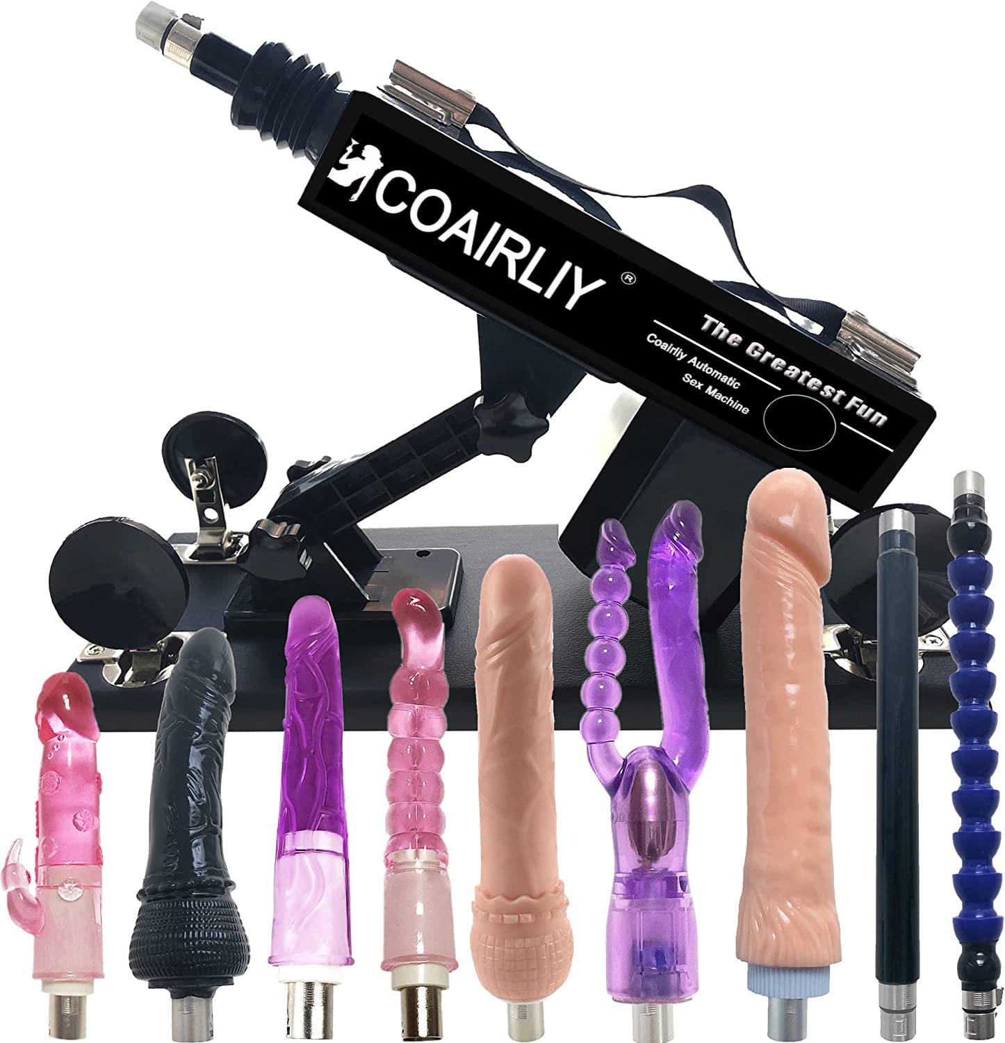 Automatic Sex Machine for Women - 9 Adjustable Attachments, Powerful Pumping Gun with Large Dildo - Perfect for Solo Play, Couples & BDSM Scenes