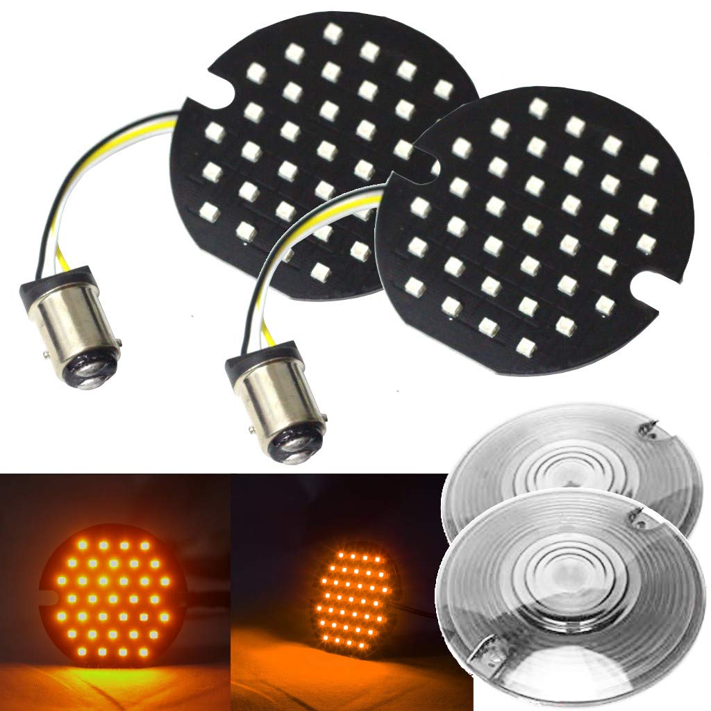 Eagle Lights 3.25 Inch Flat LED Turn Signals for Harley Davidson Motorcycles - Clear Lens Upgrade | High-Visibility Front Indicators for Day & Night Riding