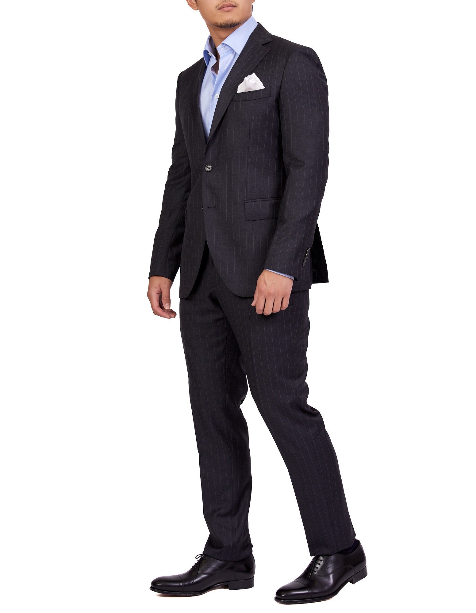 Henry Sartorial Boston Wool Suit for Men - Charcoal Gray Business Professional Attire - Perfect for Office, Weddings & Formal Events