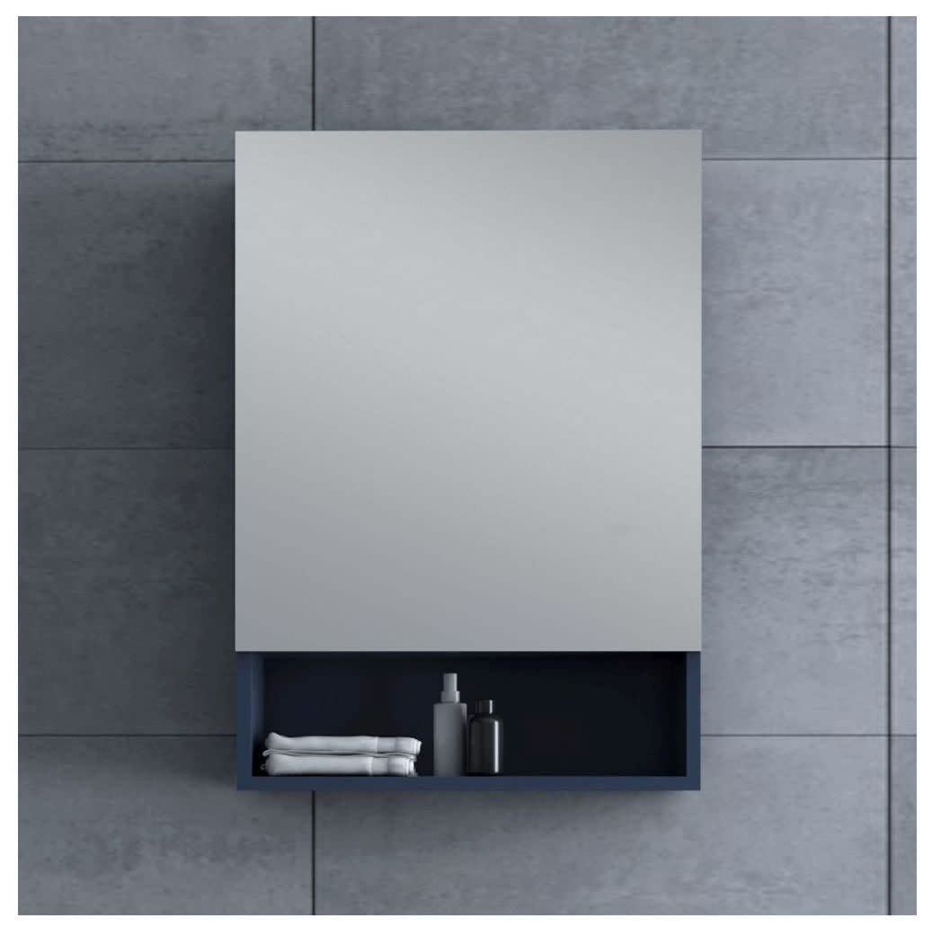 Fresca 24 Inch Gray Bathroom Medicine Cabinet with Small Bottom Shelf - Wall Mounted Mirror Storage for Bathroom Organization & Small Space Saving