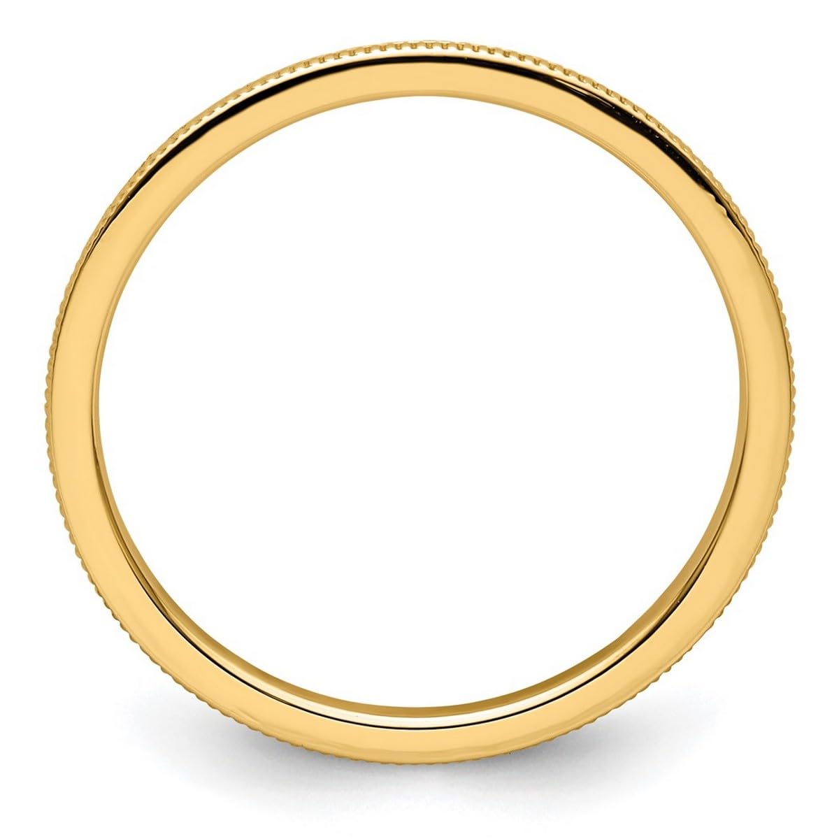10K Gold Milgrain Stackable Band Ring for Women - Wedding, Engagement, Anniversary Jewelry in Rose Gold, White Gold & Yellow Gold | 1.2mm Thin Band, Multiple Sizes Available | Perfect for Everyday Wear, Gift Giving & Special Occasions