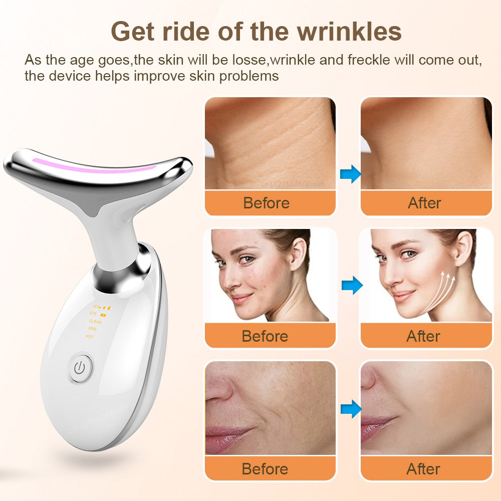 Neck and Face Beauty Device - Anti-Aging Massager for Skin Tightening & Wrinkle Reduction | Perfect for Home Spa & Self-Care Routines