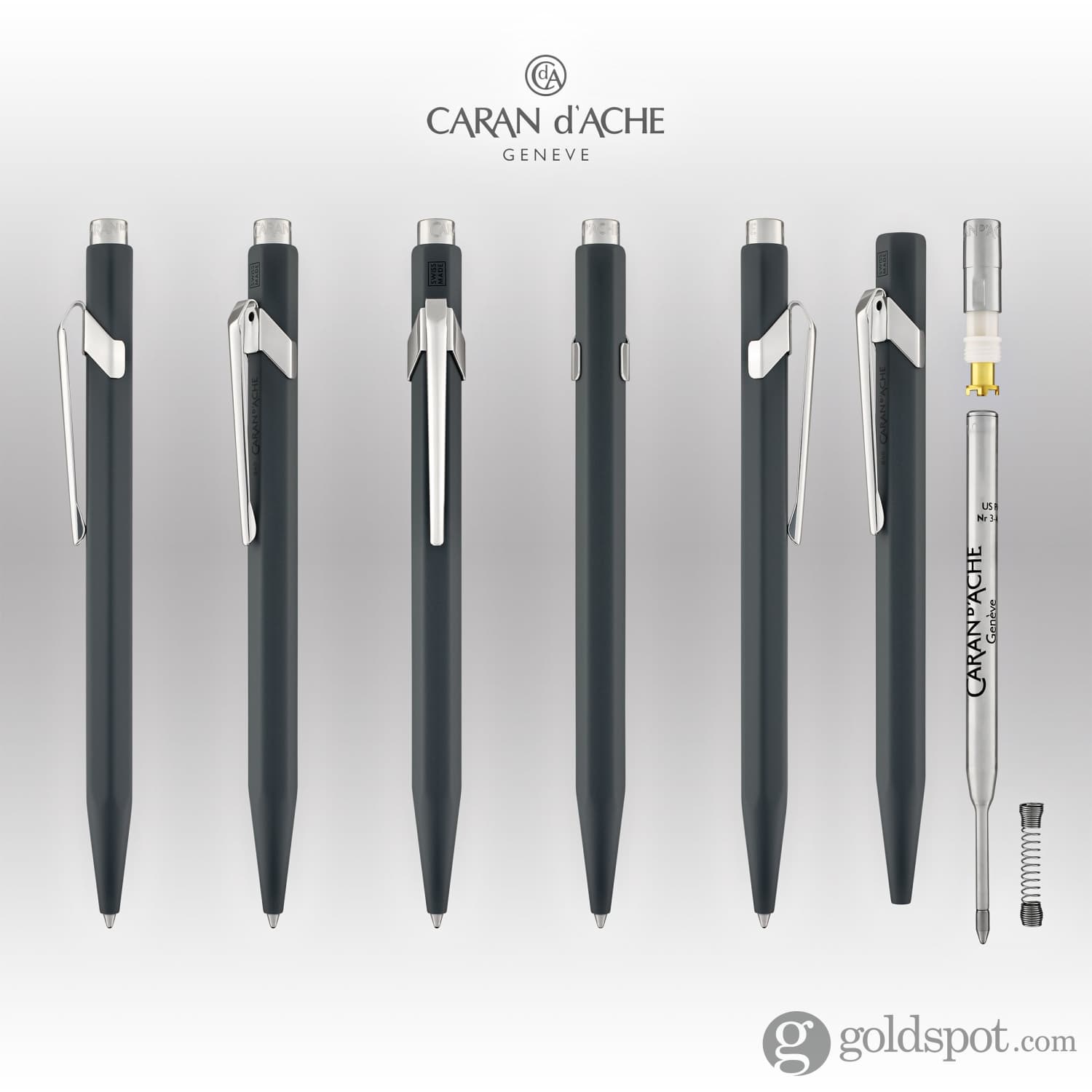 Premium Caran d'Ache 849 Metal Ballpoint Pen - Anthracite Grey | Luxury Writing Instrument for Professionals, Gifts & Everyday Use