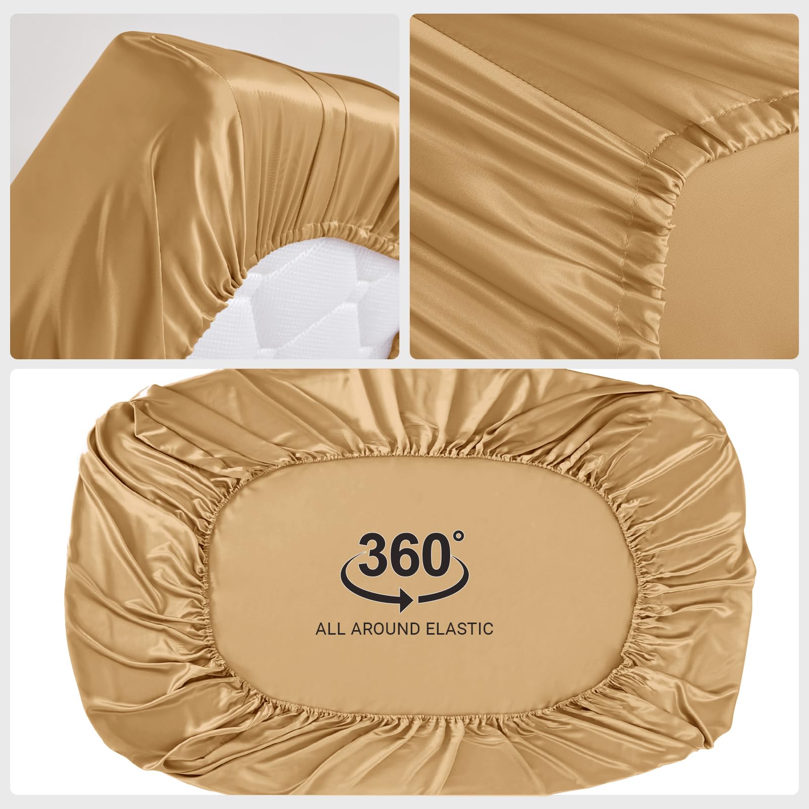 Luxury 22 Momme 7A+ Grade Silk Sheet Set 4-Piece (Cal King) - Premium 100% Mulberry Silk Bedding with Flat Sheet, Fitted Sheet & 2 Pillowcases - Ultra Soft, Breathable & Temperature Regulating for Year-Round Comfort - Perfect for Hot Sleepers, Sensitive Skin & Luxury Bedroom Decor
