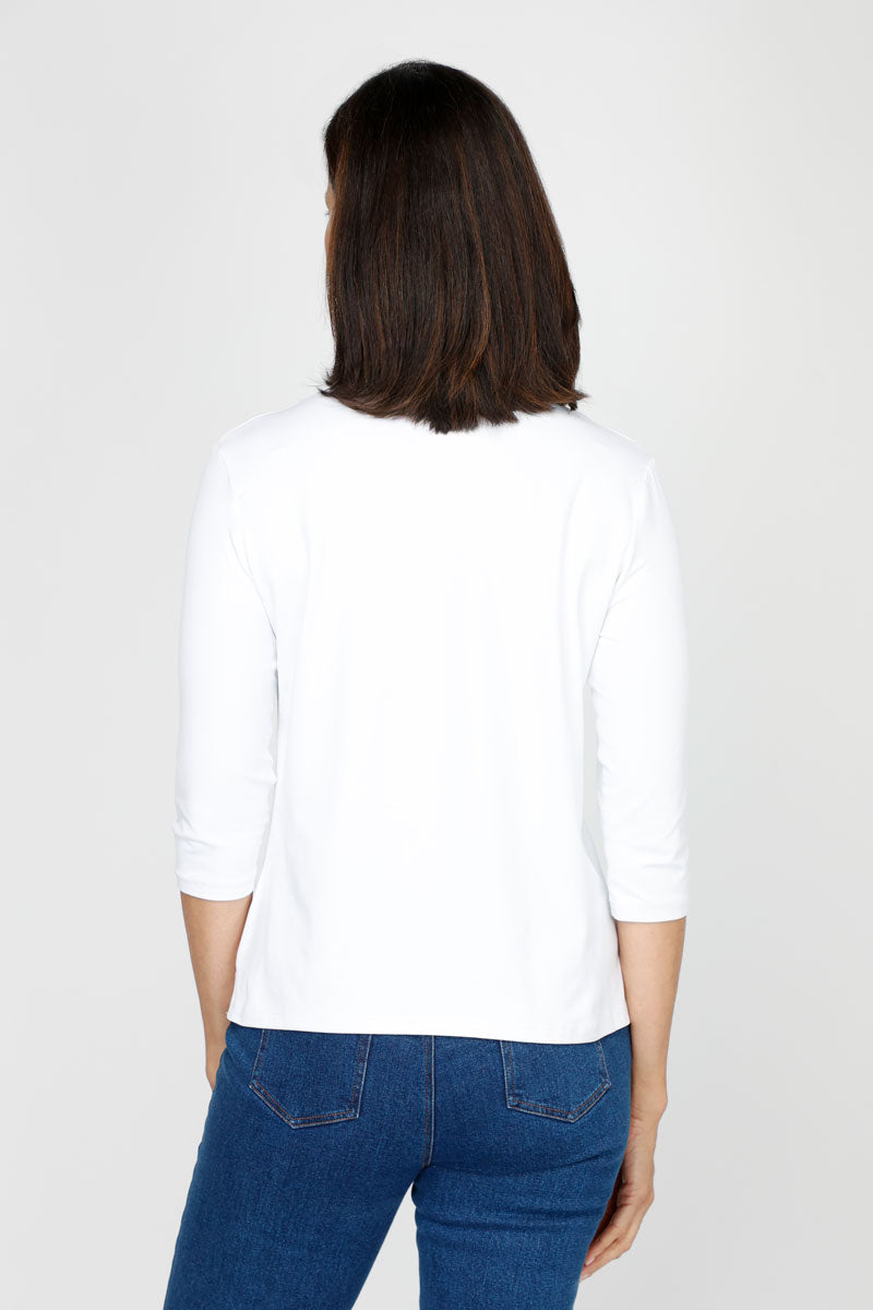 A'nue Ligne Women's Boxy 3/4 Sleeve Casual Tops - Stylish Loose Fit Blouse for Work, Office & Everyday Wear
