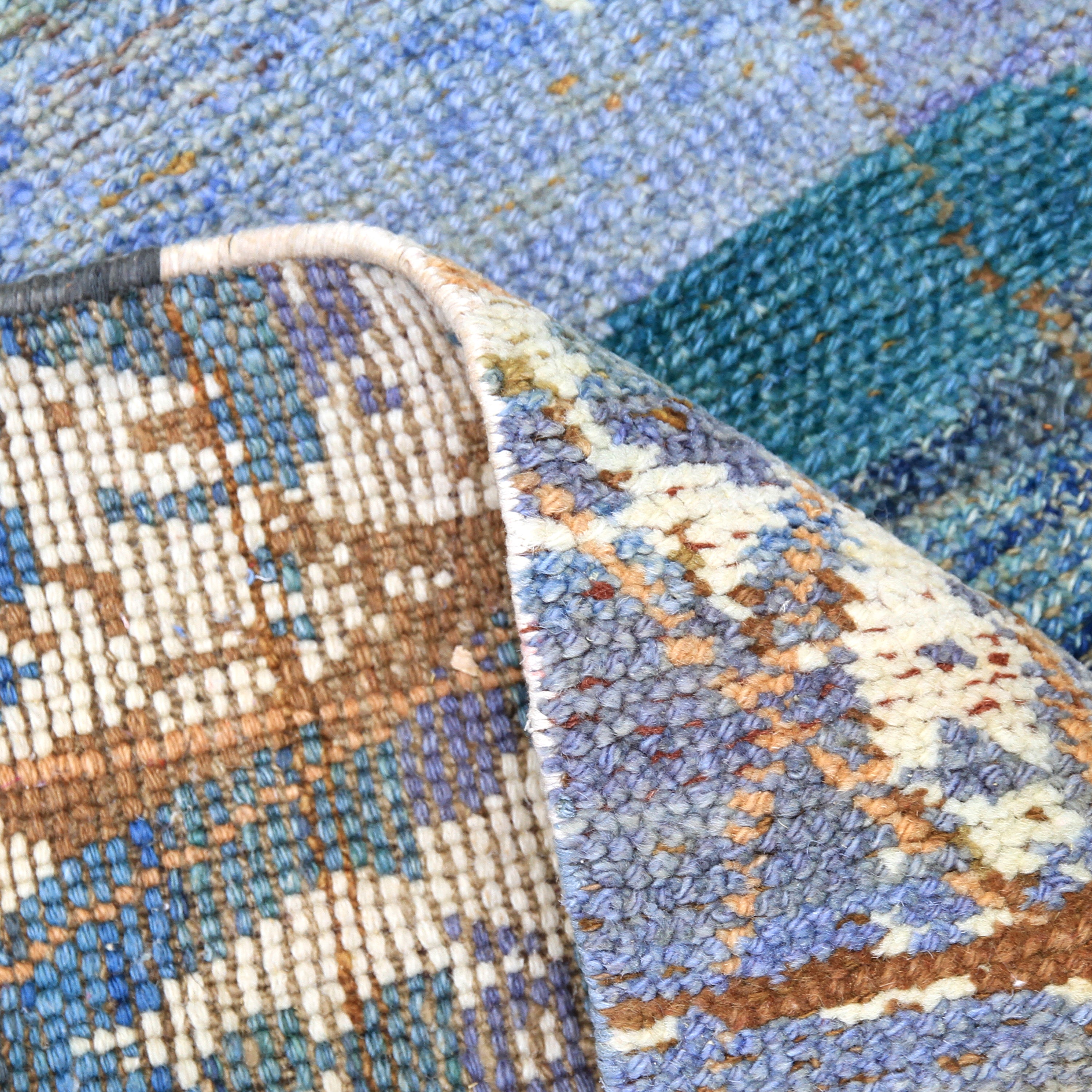Blue Alchemy Transitional Abstract Wool Rug 9' x 10'5 - Soft Handmade Area Rug for Living Room, Bedroom & Office Decor