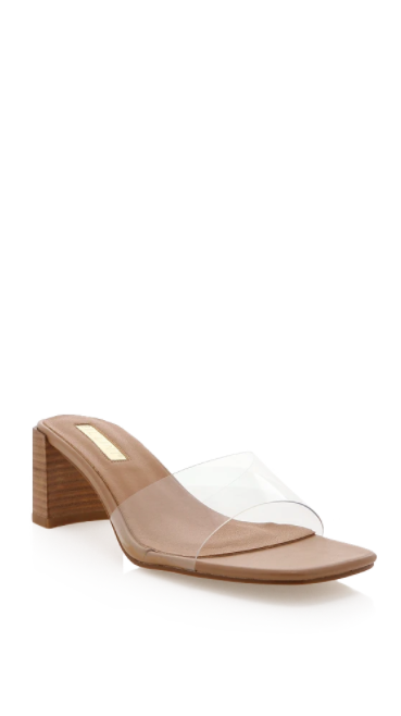 Lucy Heel Women's Sandals - Comfortable Clay & Clear Strappy Summer Shoes for Beach, Party & Casual Outings