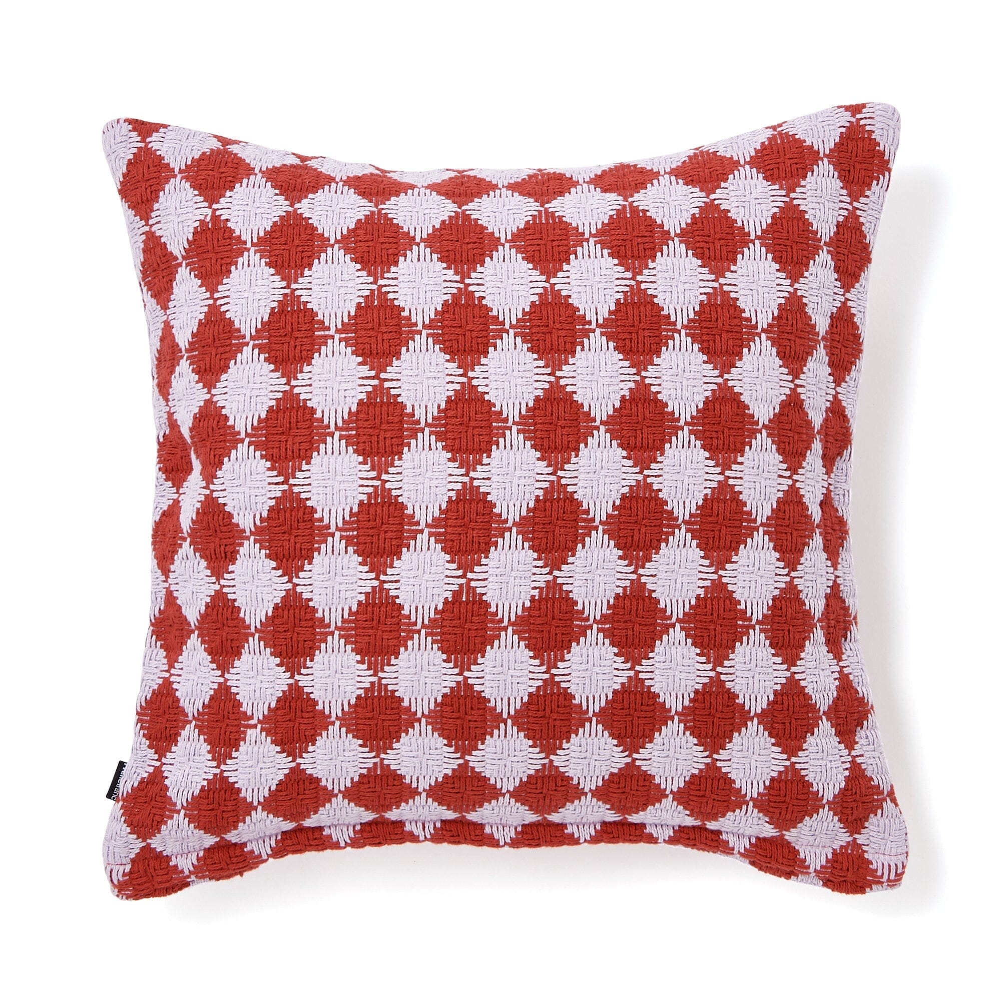 Premium Cotton Diamond Cushion Cover 18x18 Inches - Soft & Durable Decorative Pillow Case for Sofa, Bed, Chair - Purple & Red Stripe Design for Home Decor