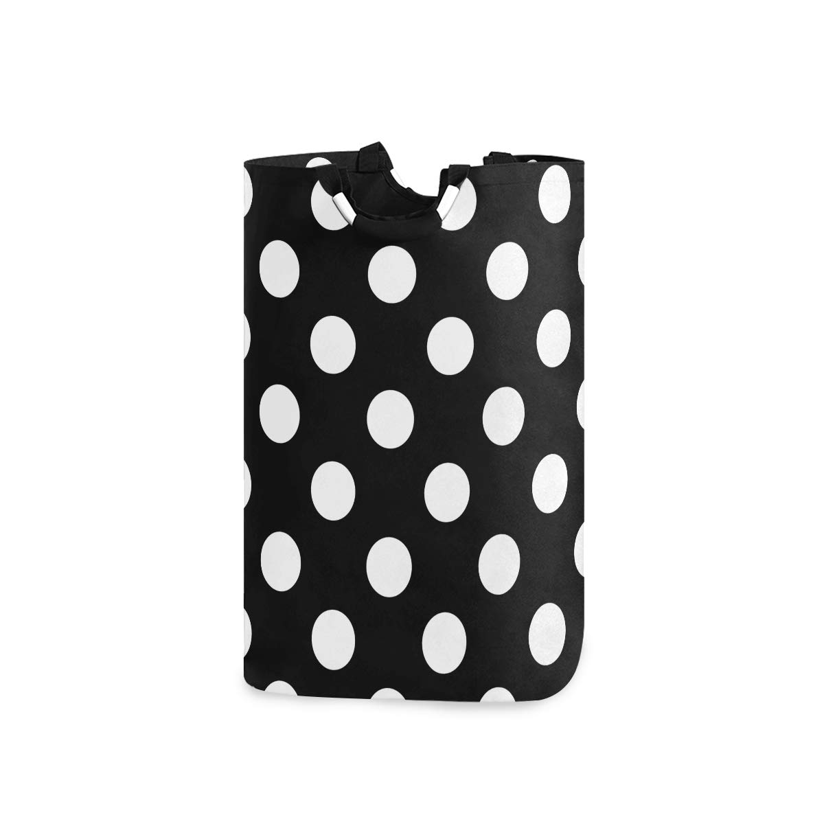 Polka Dot Foldable Laundry Hamper Basket with Handles - Large Storage for Clothes, Toys & Laundry - Perfect for Laundry Room, Bathroom, Bedroom & Dorm Organization | Space-Saving Home & College Essential