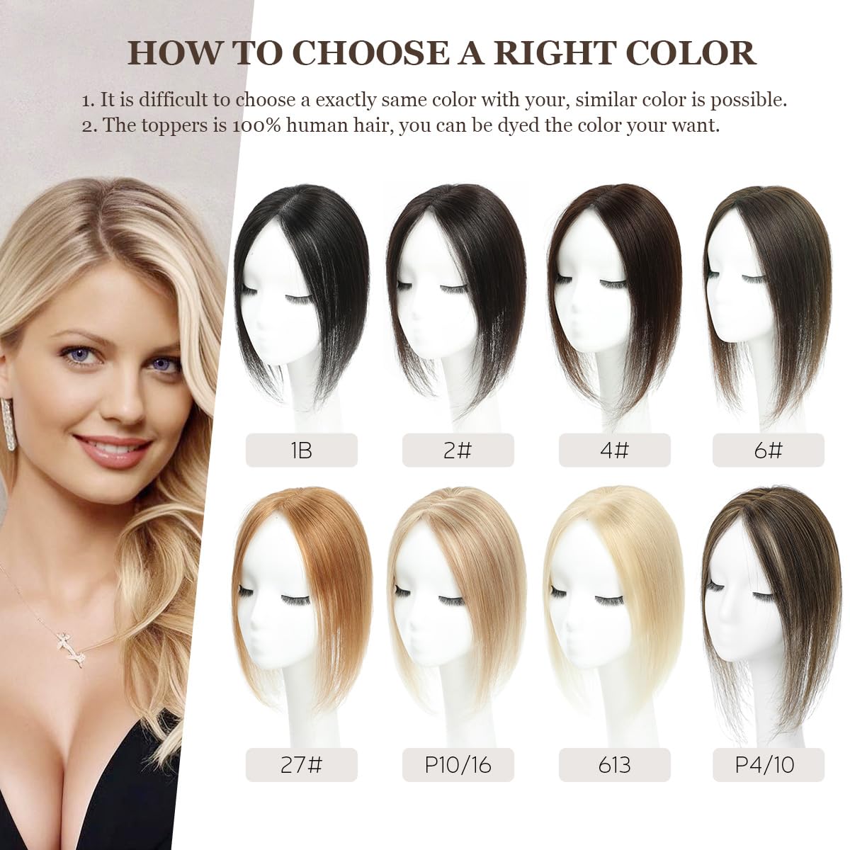 Premium 12 Inch Real Human Hair Toppers for Women - No Bangs, 100% Remy Hair with Lace Base | Natural-Looking Hair Thickening Solution for Thinning Hair, Daily Wear & Special Occasions