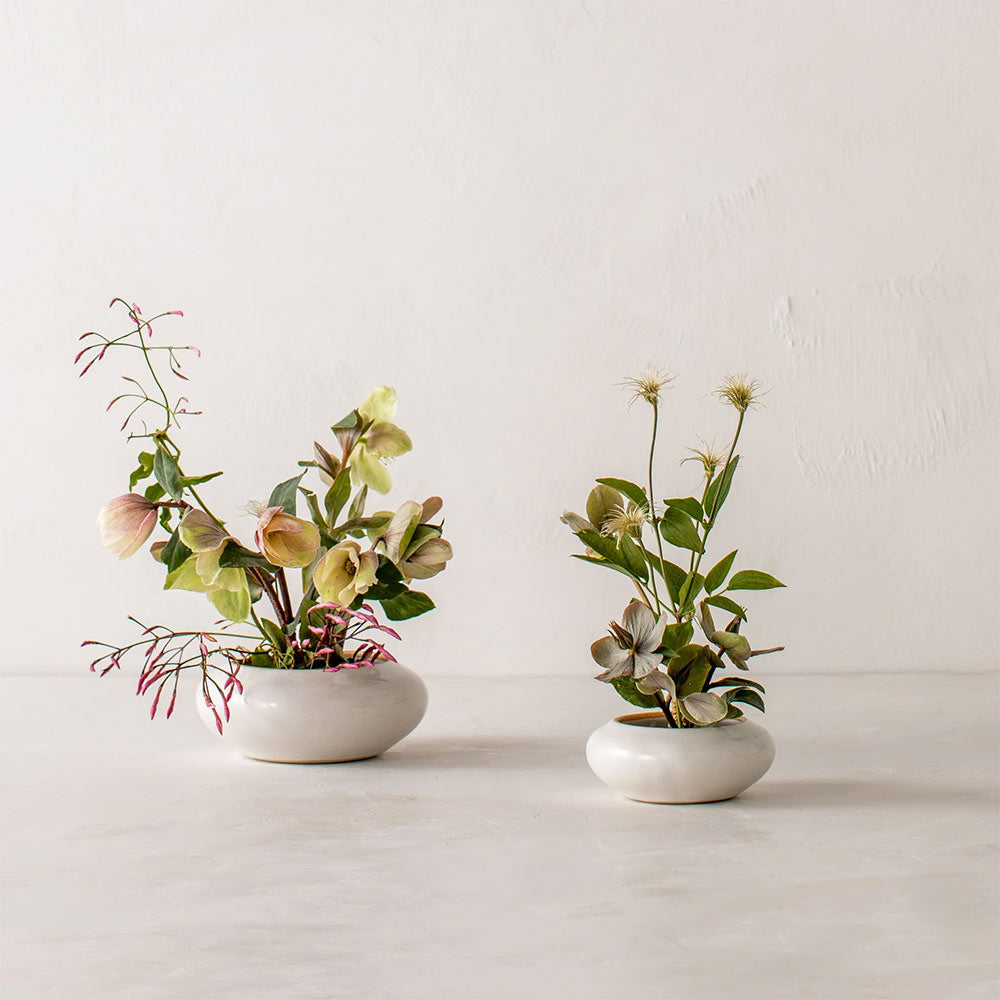 Minimalist Ceramic Ikebana Vase - Japanese Style Flower Arrangement Vase for Home Decor, Zen Meditation & Wedding Centerpieces