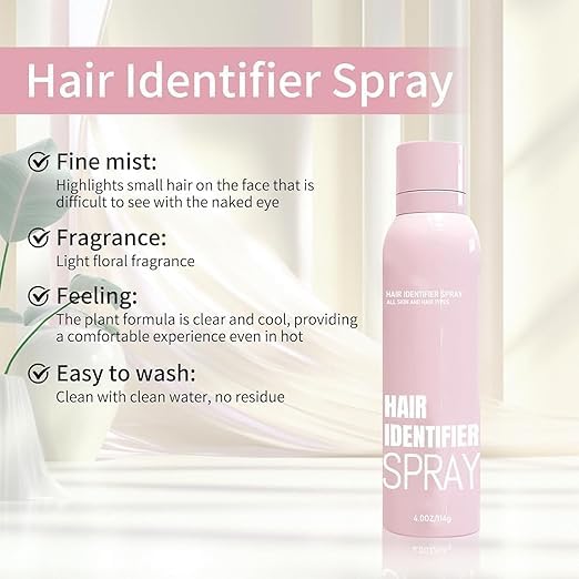 Best Hair Identifier Spray for Women's Face Shaving & Dermaplaning - Skin & Body Hair Detection Spray with Razors | Perfect Gift for Women | Ideal for At-Home Facial Hair Removal & Pre-Shave Preparation