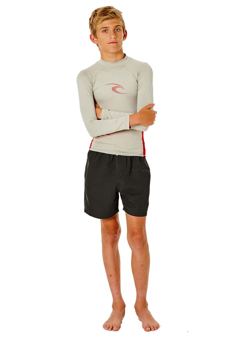 Rip Curl Boys Long Sleeve Rash Guard UPF 50+ Sun Protection Swim Shirt for Surfing, Swimming & Beach Activities