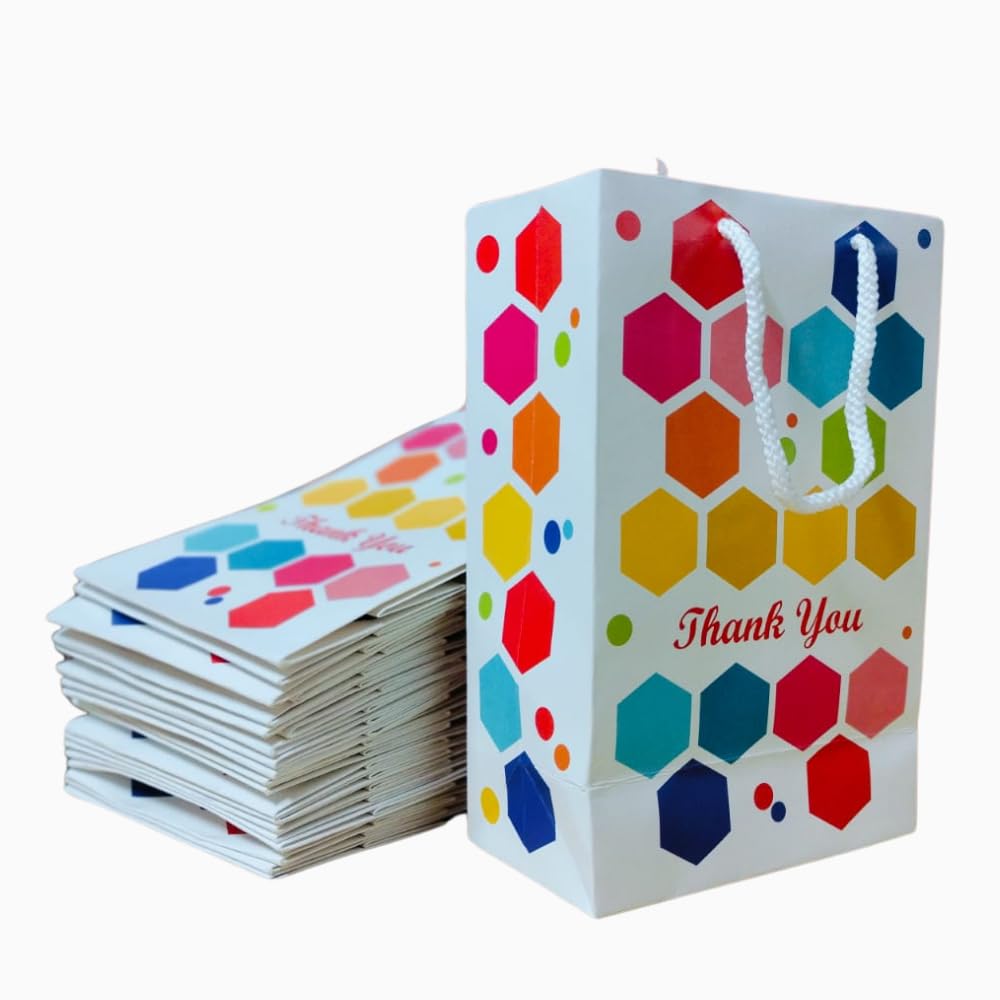 Premium Multicolor Birthday Popper Goody Bags - Set of 20 (6x9x3 Inches) for Party Favors, Return Gifts & Celebration Events