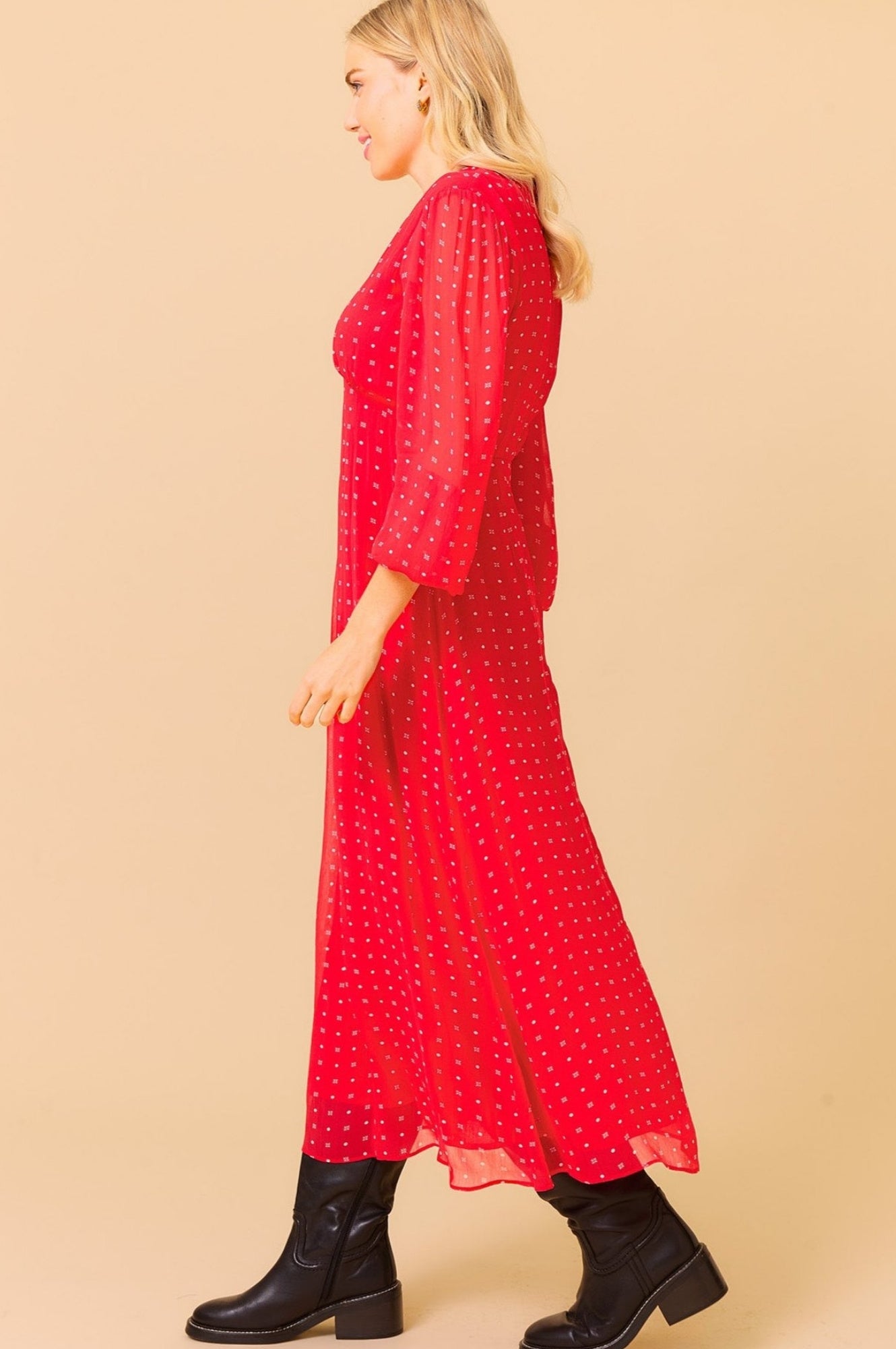 Evelyn Polka Dot Dress - Red and White Floral Summer Dress for Women | Perfect for Casual Outings, Parties, and Beach Vacations