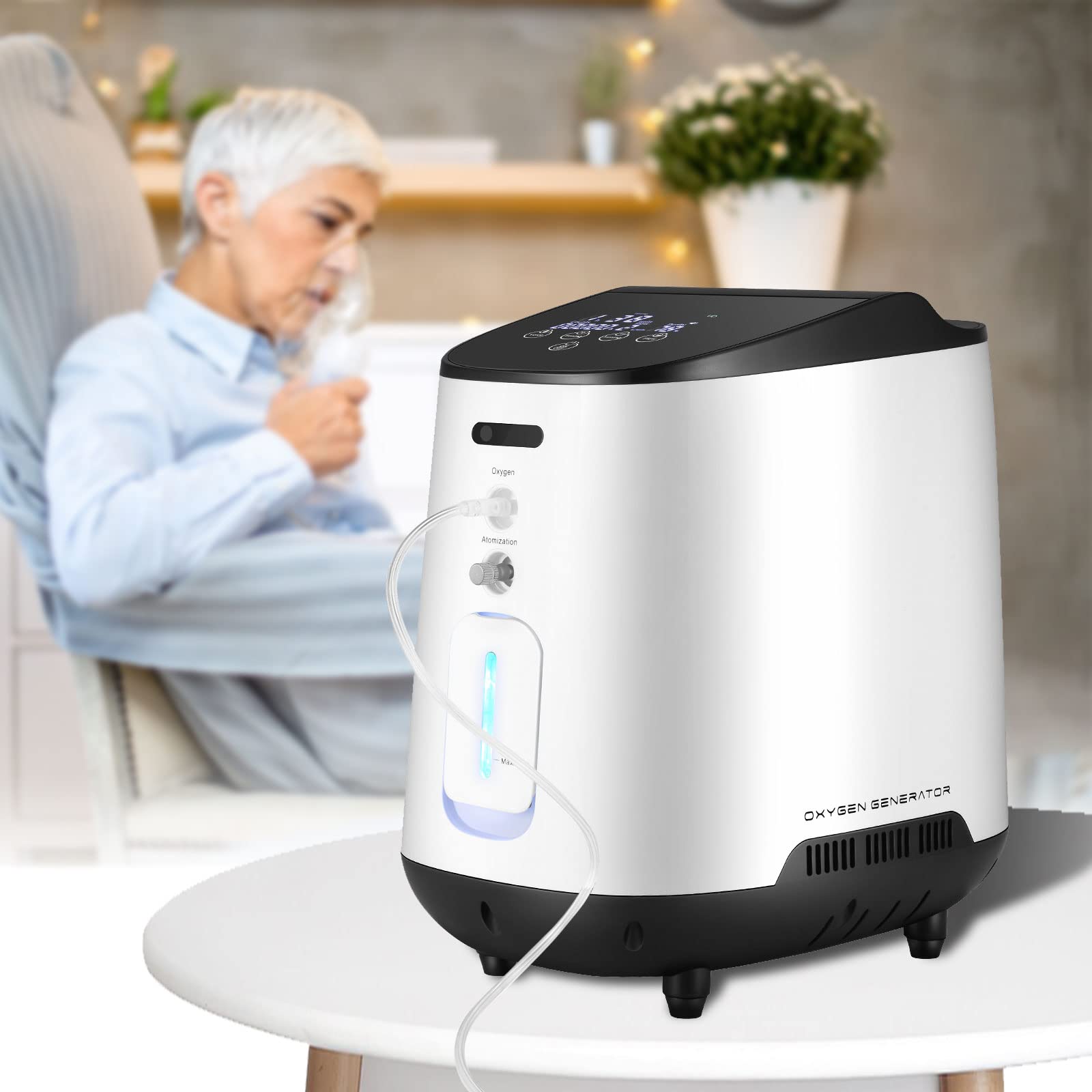 Portable Oxygen Generator for Home Use - 1-7L Adjustable Flow with Remote Control - Dual Use Medical & Travel Oxygen Concentrator - Perfect for Sleep Apnea, COPD & High Altitude Activities