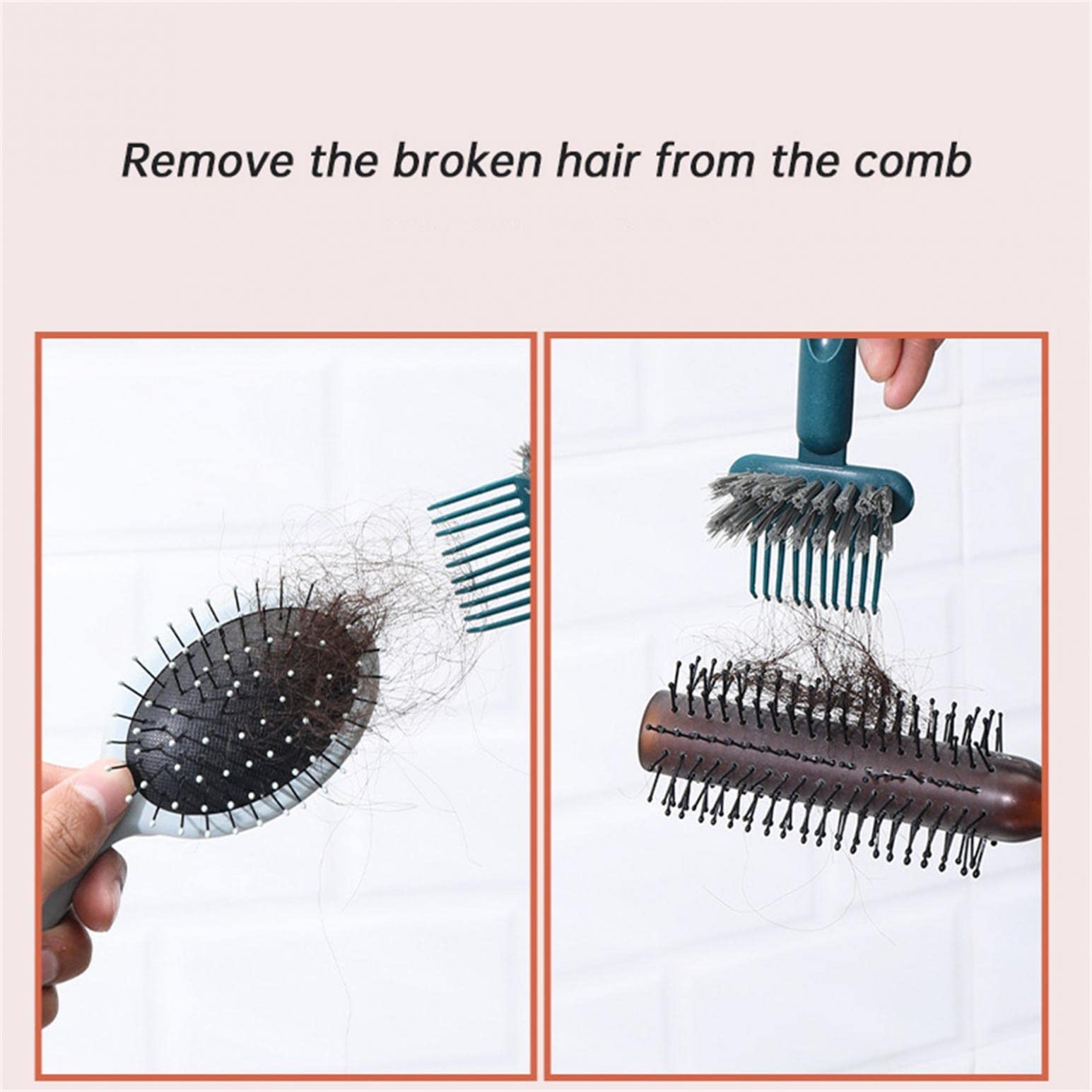 Mini Comb Cleaning Brush - Hairbrush Cleaner Rake Tool for Removing Embedded Hair & Debris from Combs (Green) | Perfect for Salon, Bathroom & Home Hair Care Accessories