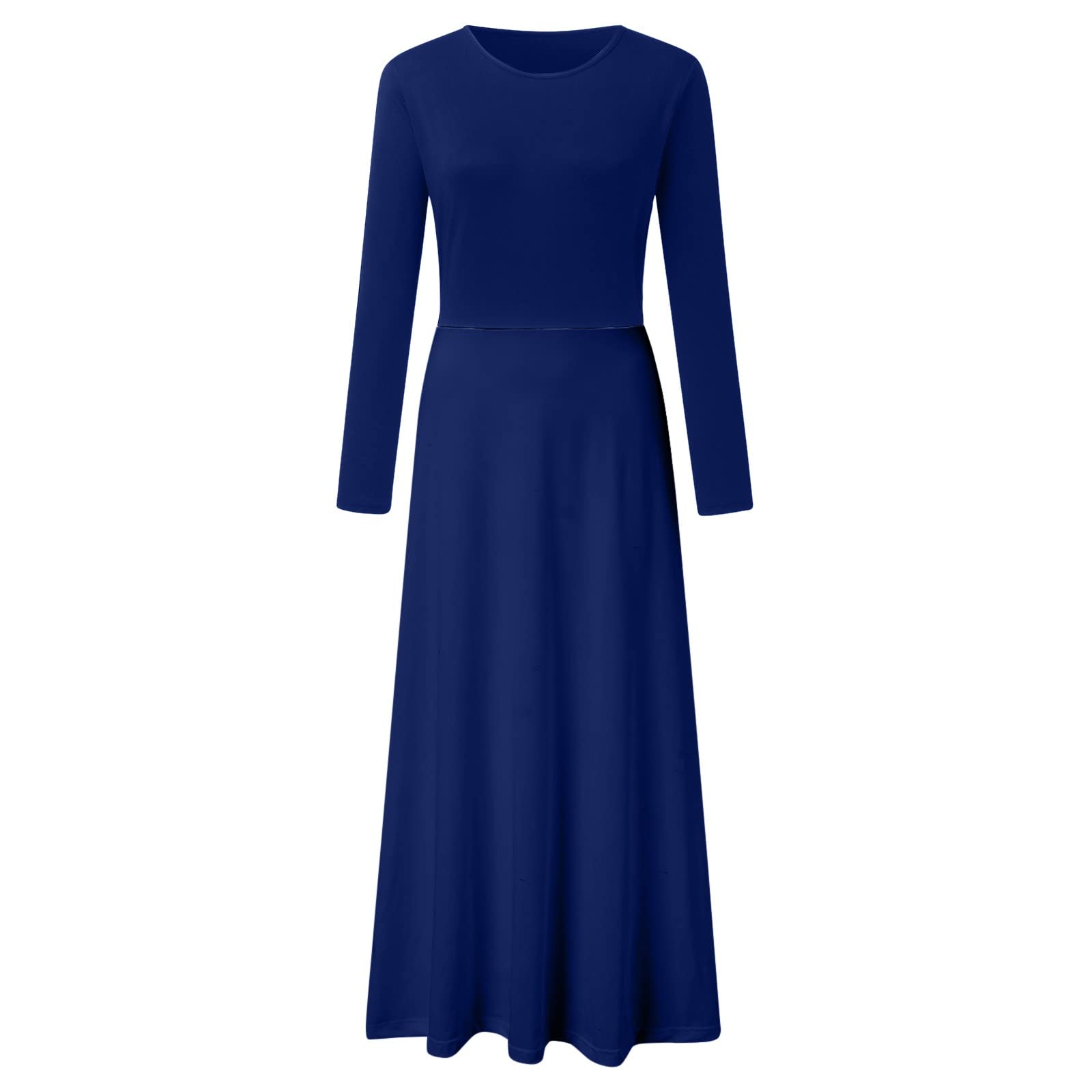 Women's Long Sleeve Empire Waist Maxi Dress - Flowy Casual Tunic Dress for All Seasons | Perfect for Fall, Winter, Summer Outfits, Beach Cover-ups & Special Occasions