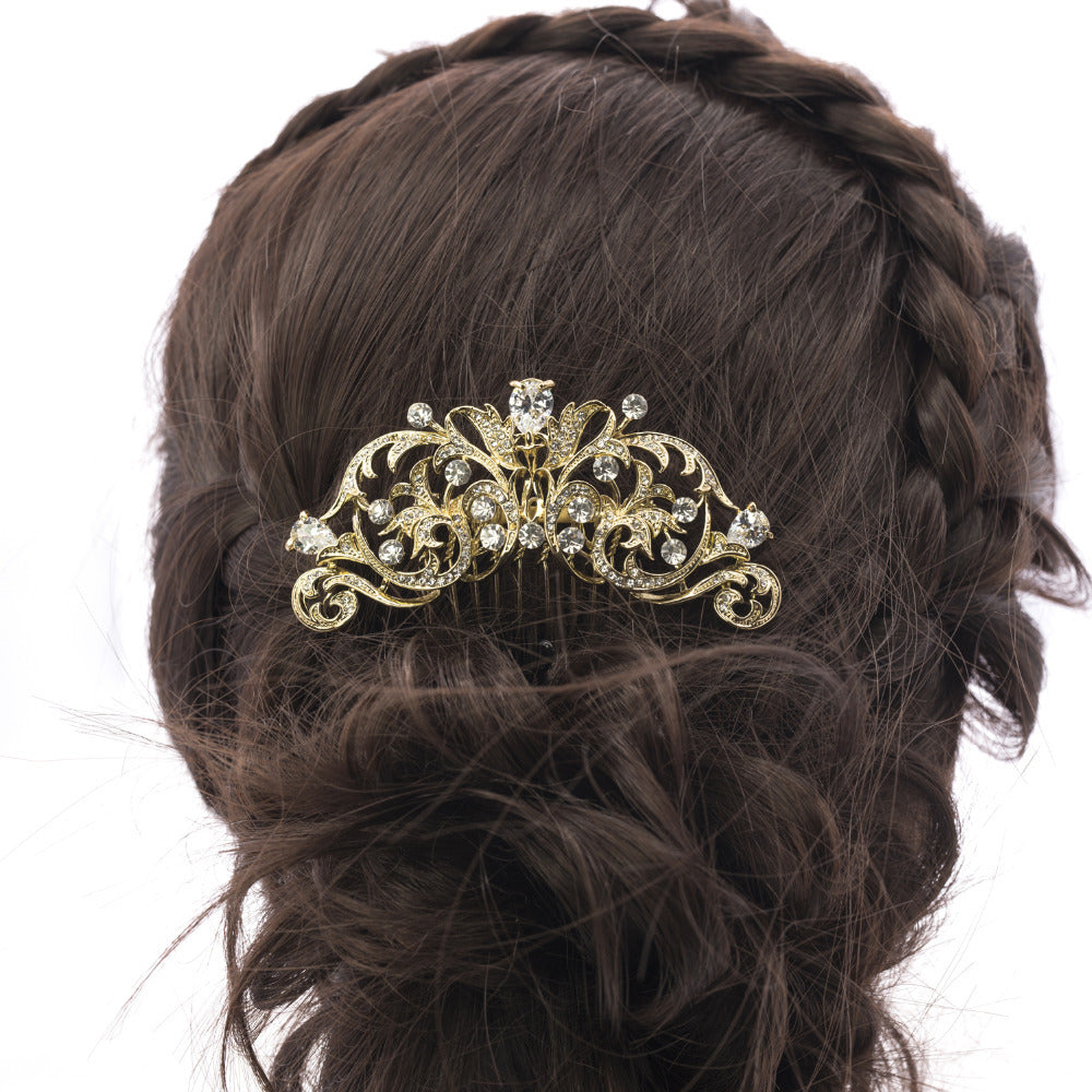 Rhinestone Crystal Drop Zircon Bridal Wedding Hair Side Comb - Elegant Hair Accessory for Brides, Prom, and Special Occasions