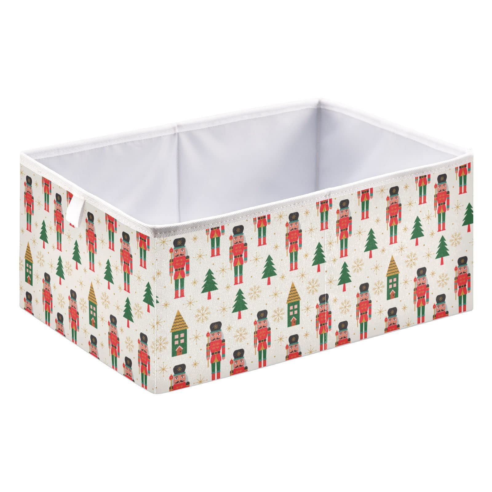 QUGRL Cute Nutcracker Cube Storage Bins - 11x11 Inch Organizer Baskets for Clothes, Toys & Holiday Decor - Perfect for Shelves, Closet, Office, Dorm & Bedroom - Christmas Tree Storage & Home Organization Solution