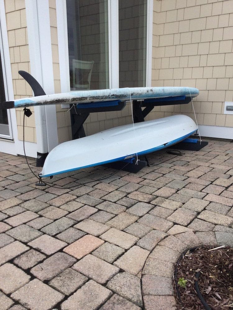 Freestanding Poly Kayak Storage Rack - Heavy Duty Canoe & SUP Stand for Garage, Outdoor, or Shed - Perfect for Kayak, Paddle Board & Canoe Organization