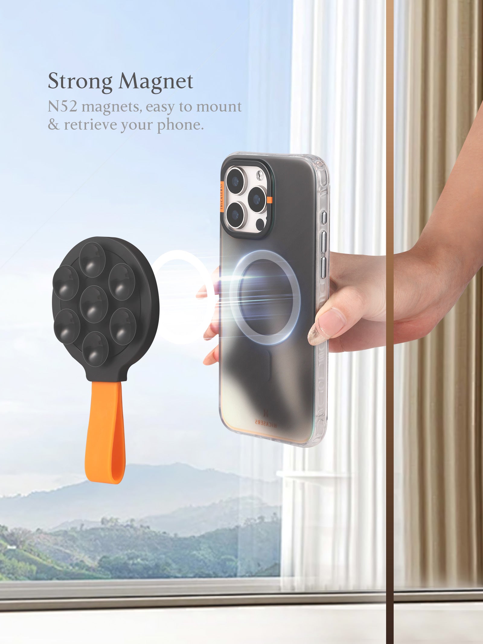 Strong Magnetic Car Phone Holder - Universal Phone Mount for iPhone, Samsung, Google Pixel - Secure Suction Cup for Dashboard or Windshield - Perfect for GPS Navigation & Hands-Free Driving
