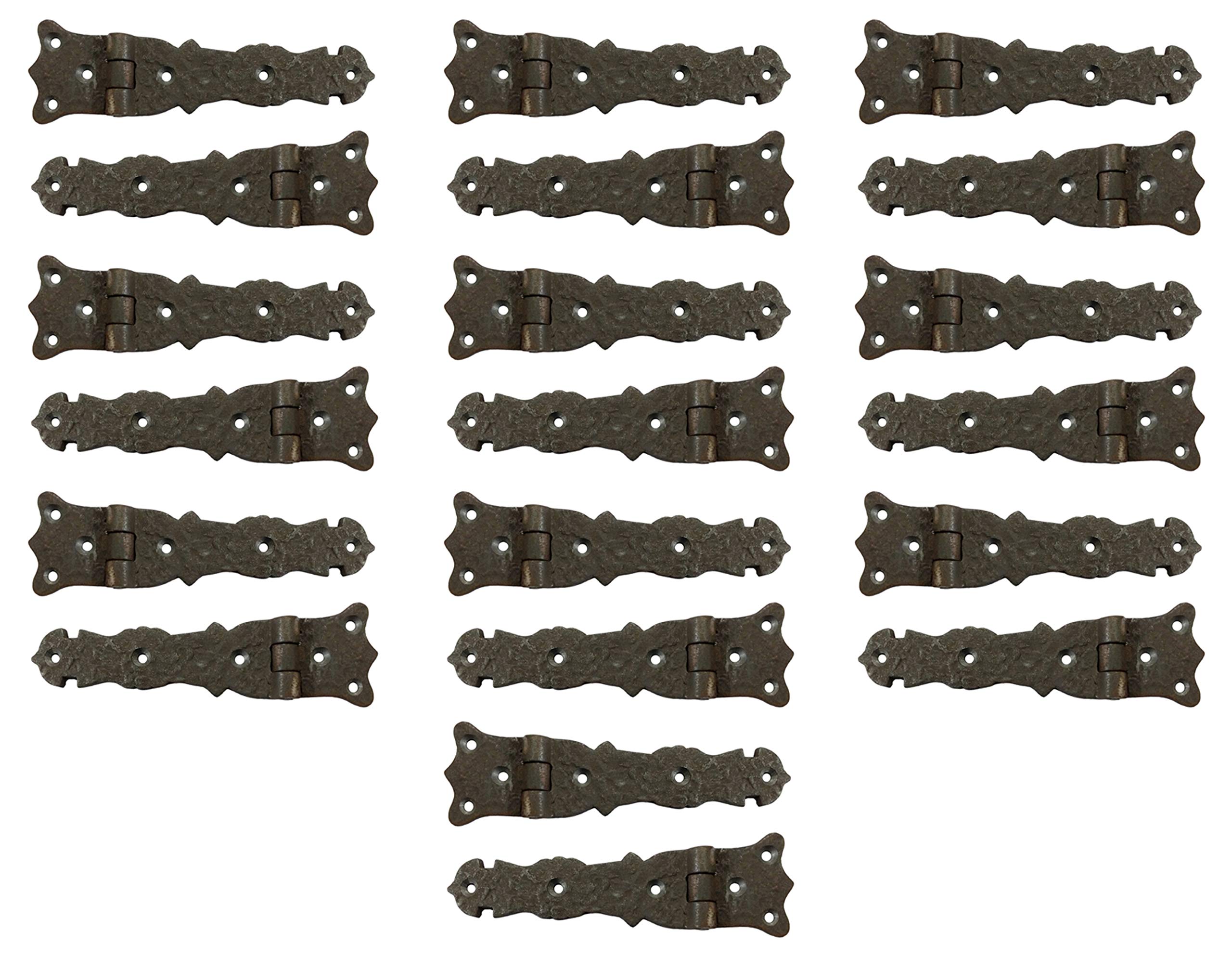 Adonai Hardware Abez Antique Cast Iron Cabinet Hinges - 5.6 Inch, 20 Pack, Natural Unlacquered Finish - Perfect for Vintage Kitchen Cabinets, Farmhouse Doors & Rustic Furniture Restoration